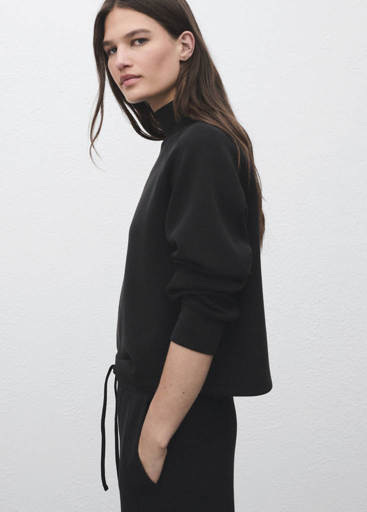 High collar sweatshirt — Black