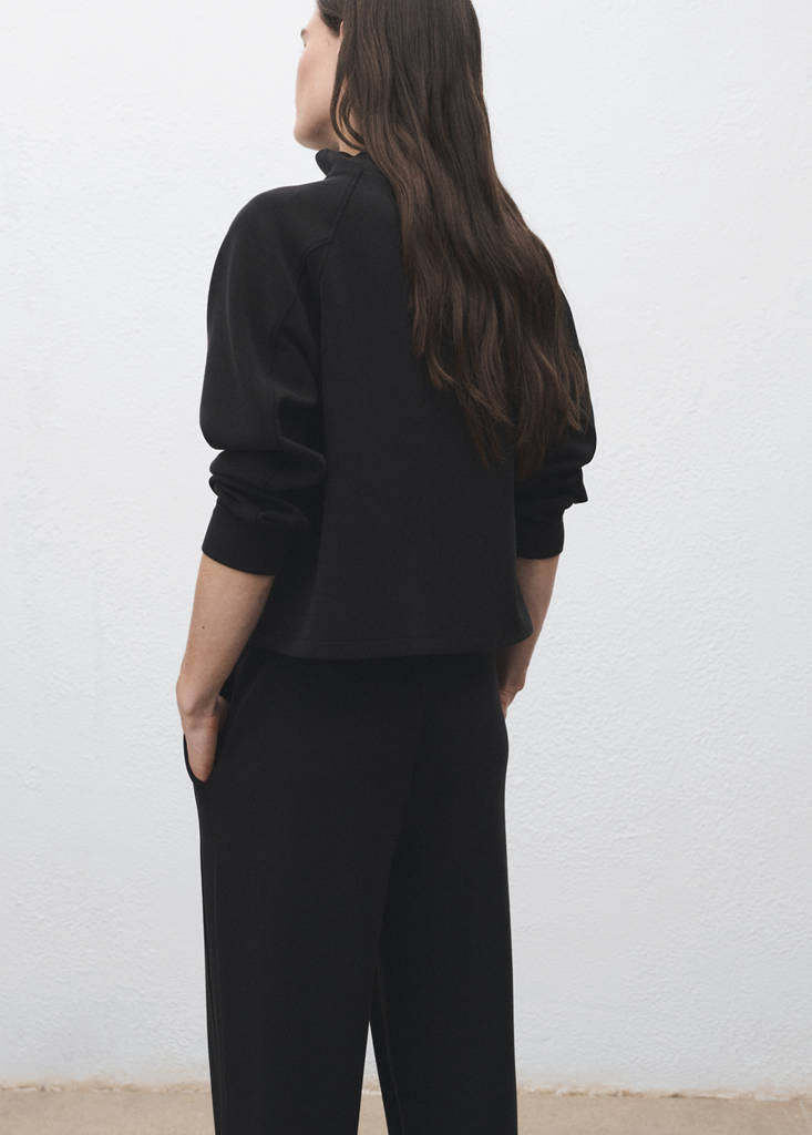 High collar sweatshirt — Black