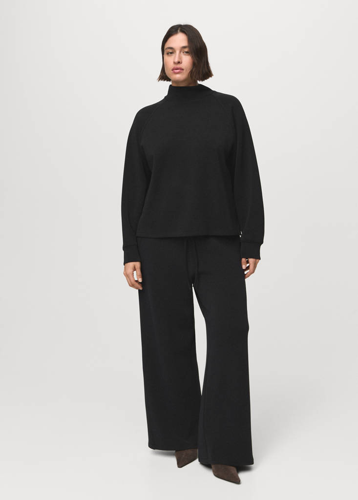 High collar sweatshirt — Black