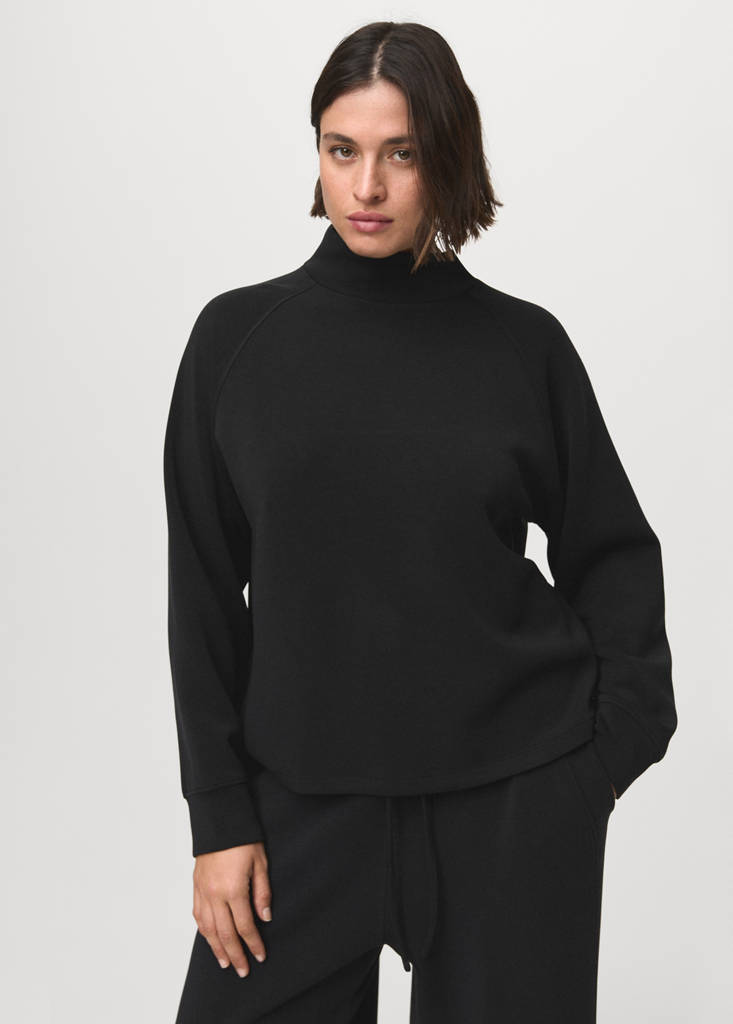 High collar sweatshirt — Black