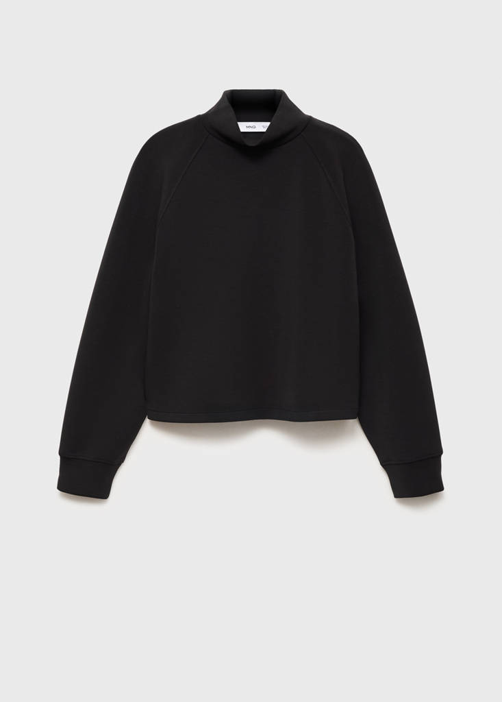 High collar sweatshirt — Black