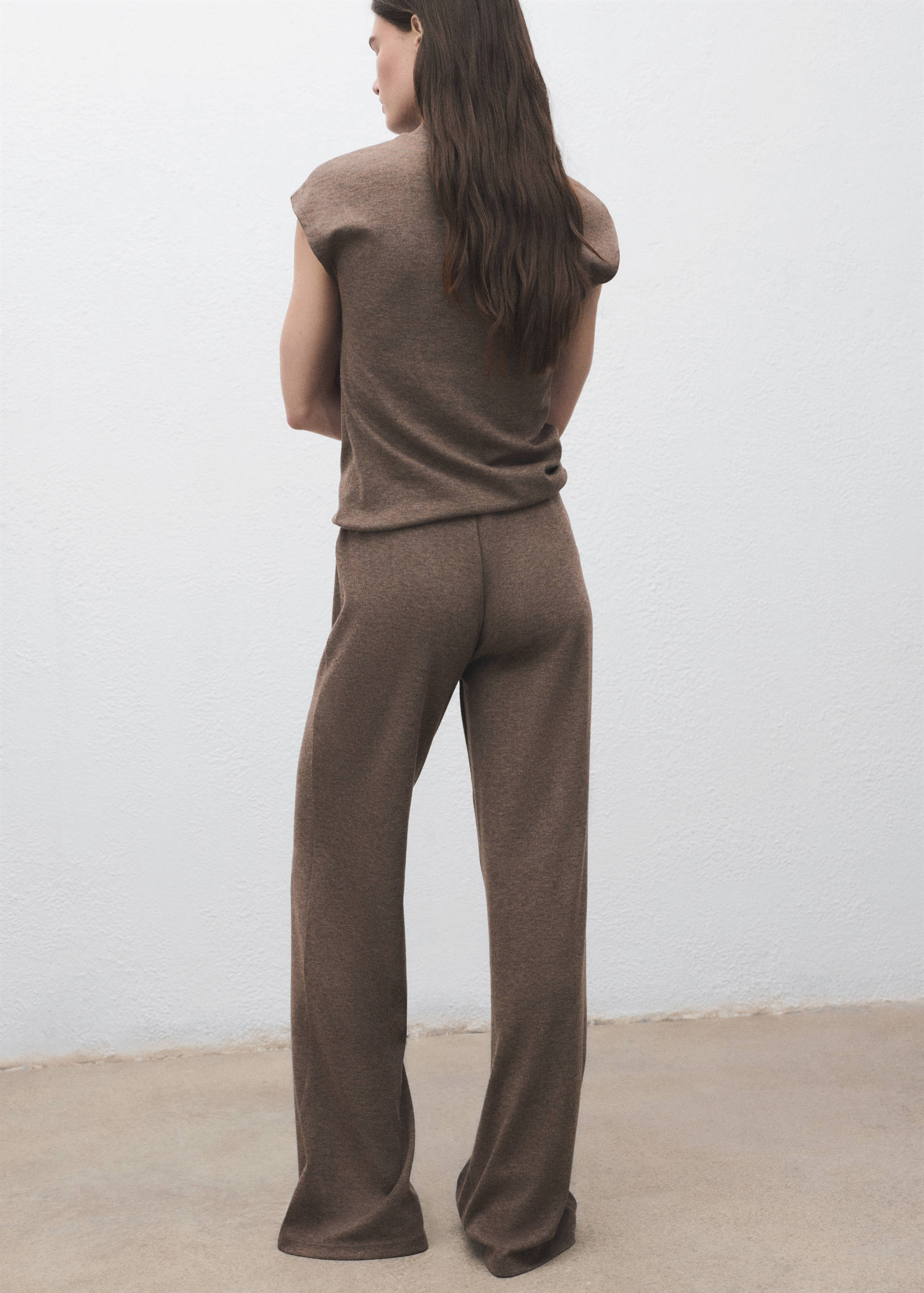 Knitted trousers with elastic waistband - Reverse of the article