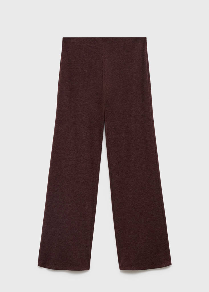 Knitted trousers with elastic waistband — Burgundy