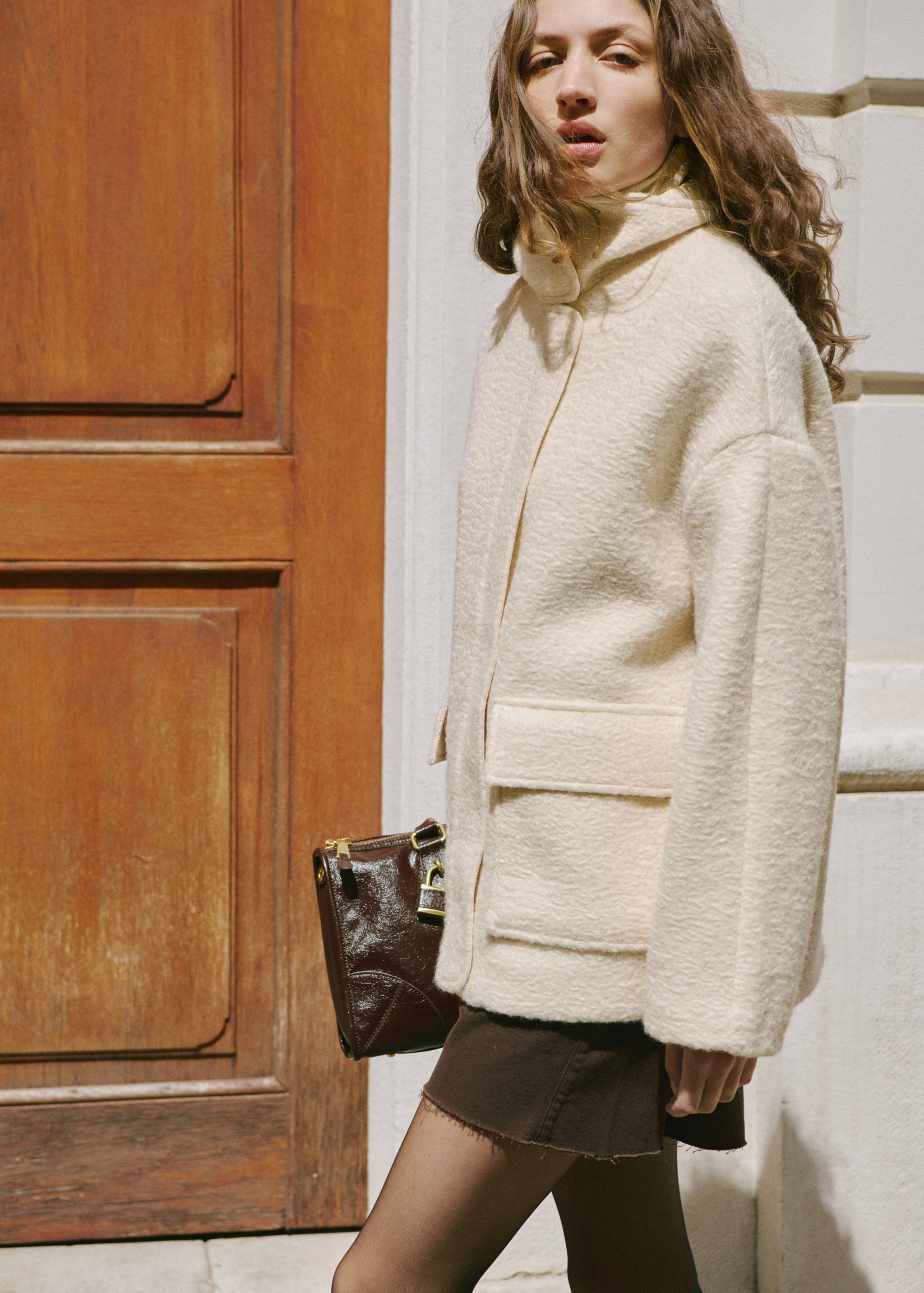 Chaqueta bouclé cuello alto - Detalle del artículo 1