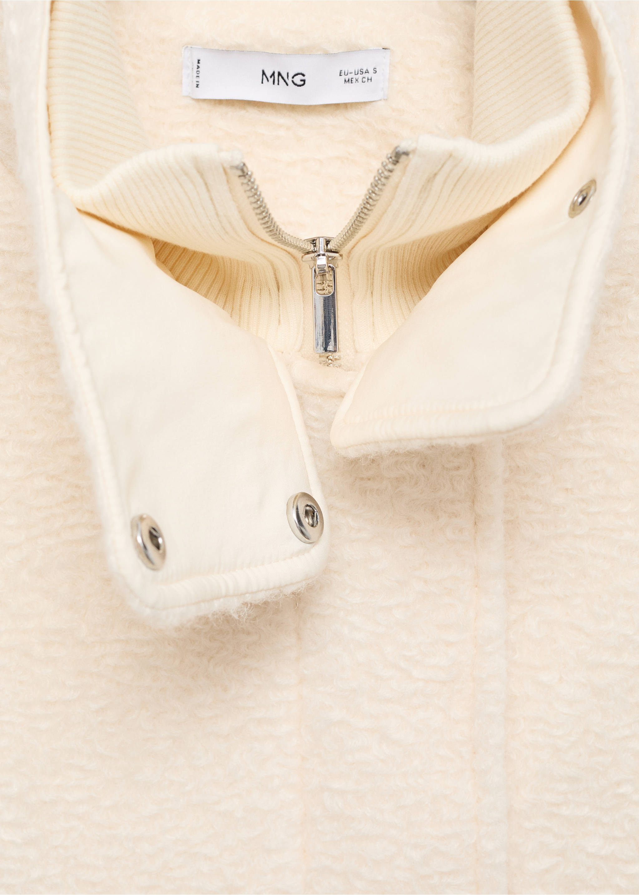 Chaqueta bouclé cuello alto - Detalle del artículo 8, Crudo. Ref: 17075820-00.