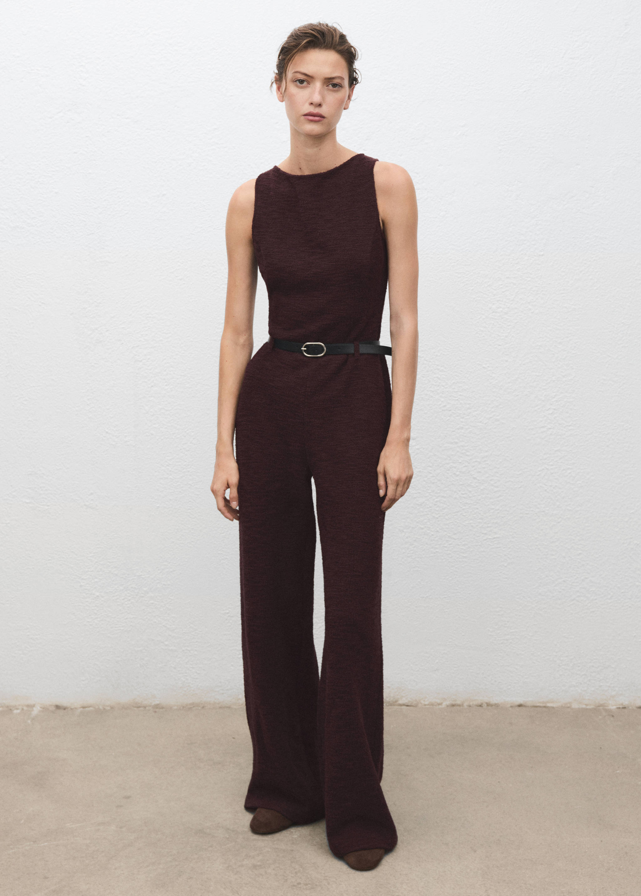 Marl jumpsuit with belt - General plane