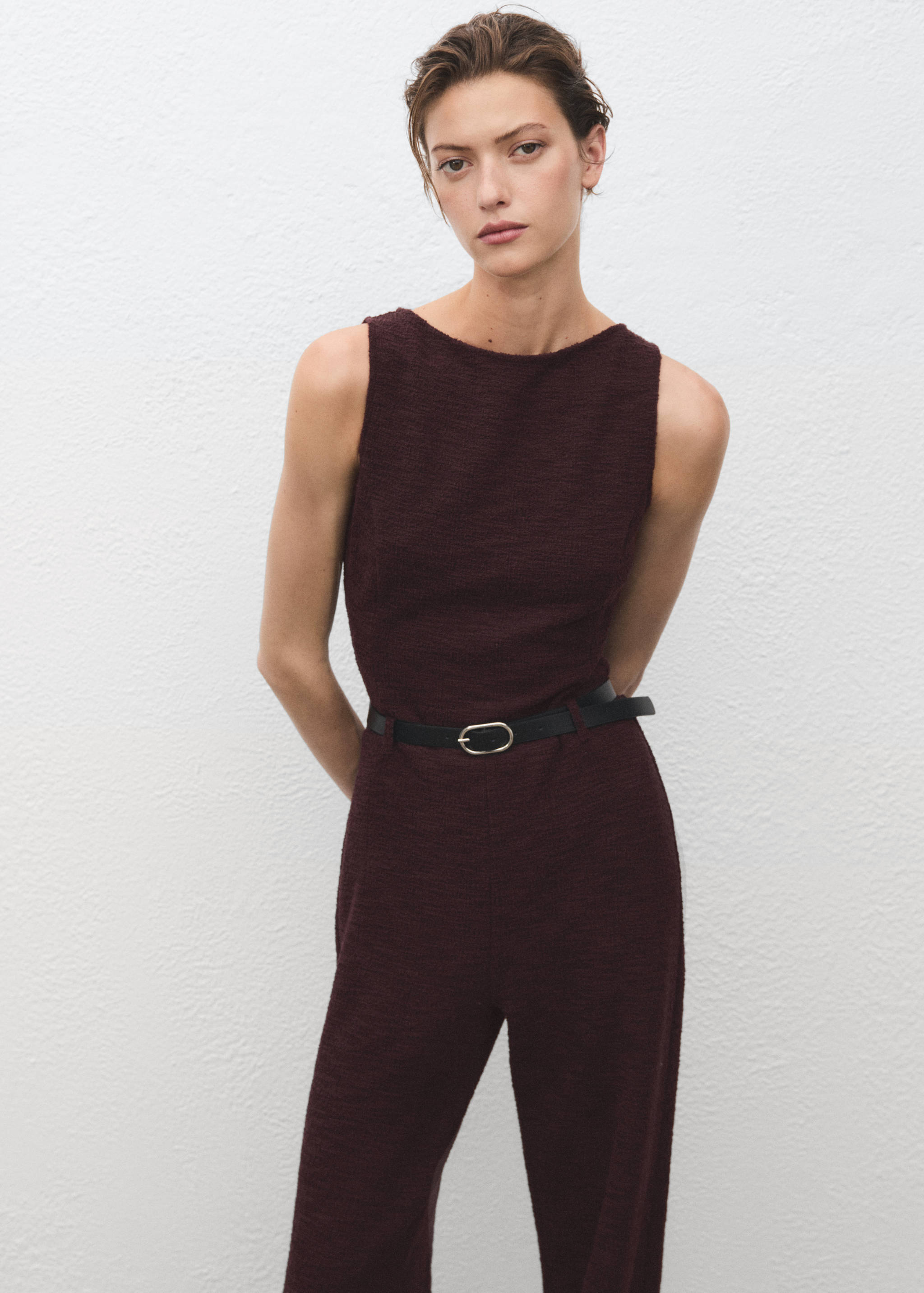 Marl jumpsuit with belt - Medium plane