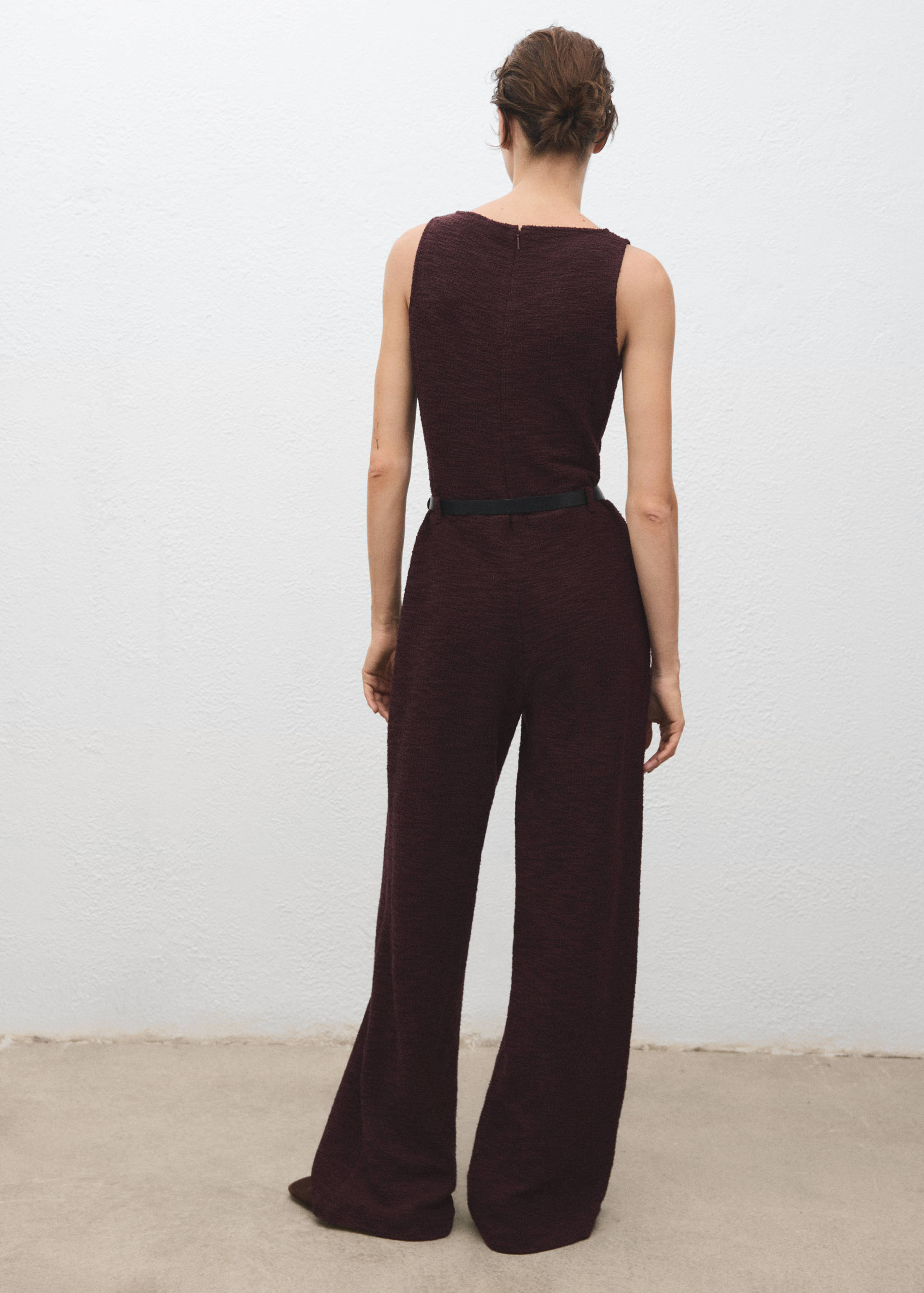 Marl jumpsuit with belt - Reverse of the article
