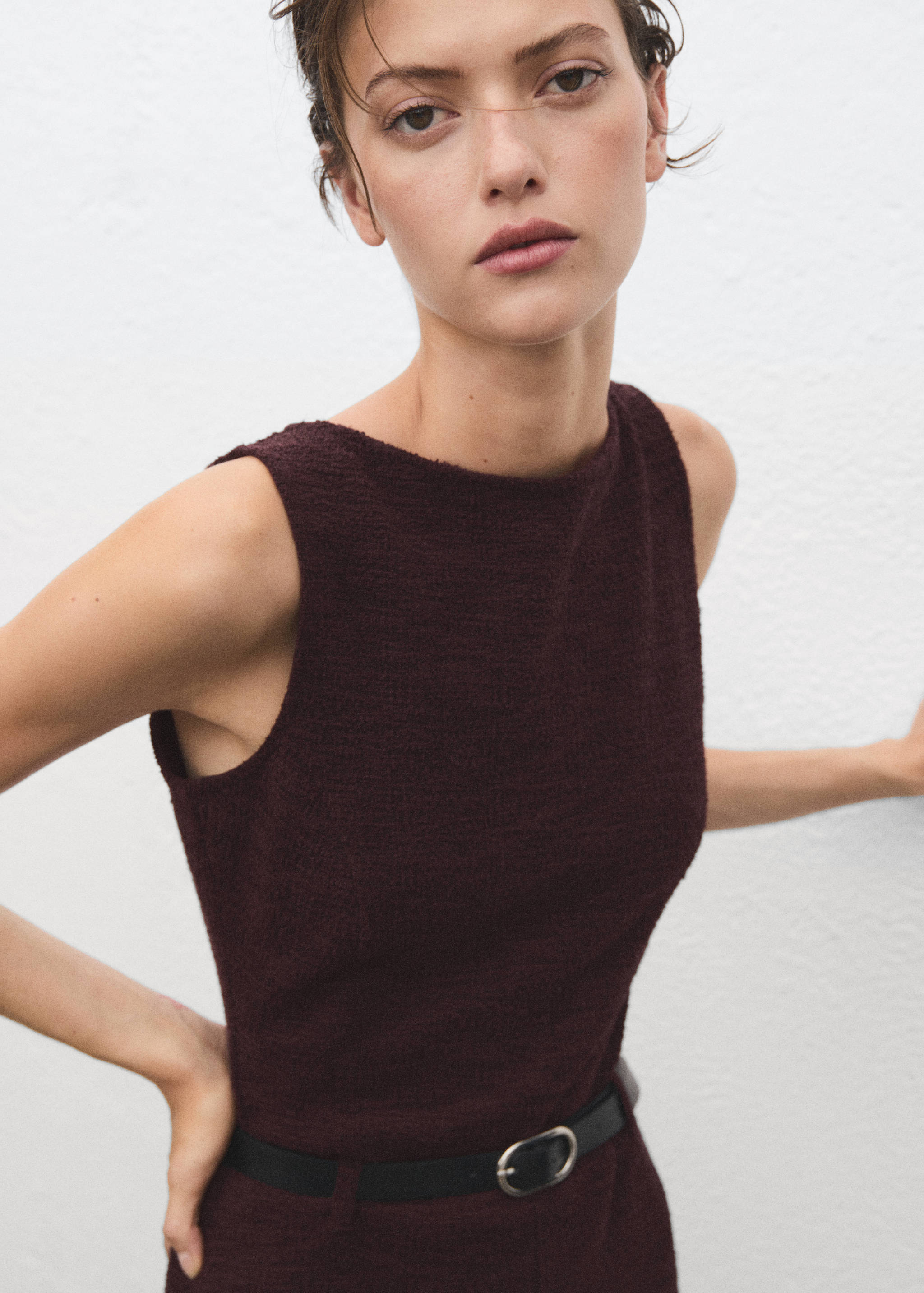 Marl jumpsuit with belt - Details of the article 1