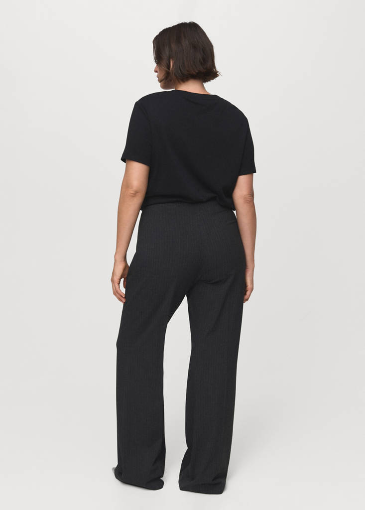 Pinstripe suit trousers — Dark Heather Grey