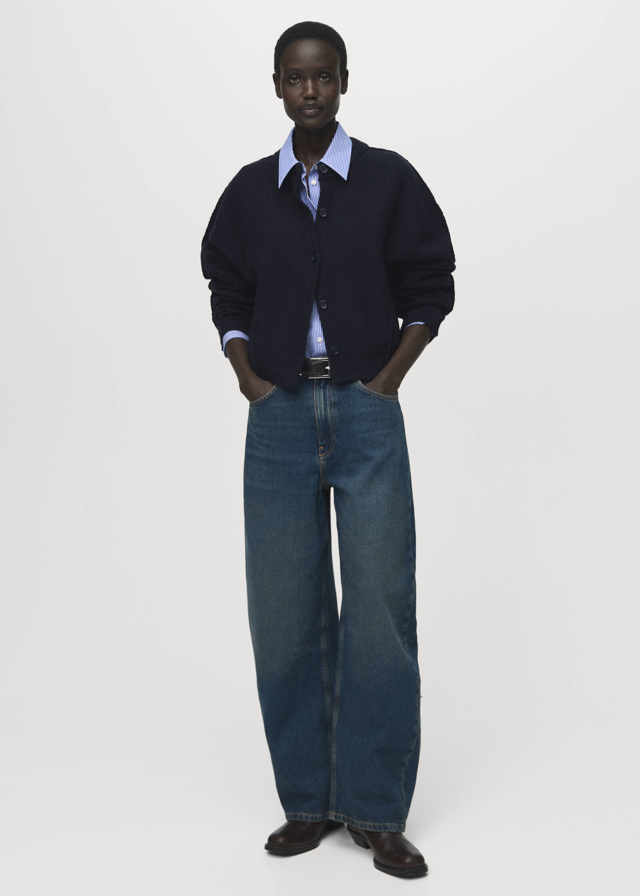 Straight-fit cardigan with buttons - General plane