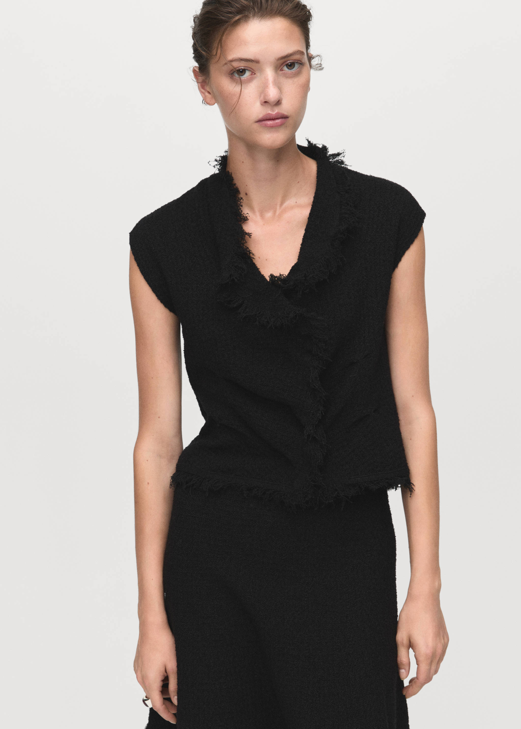 Jupe en tweed bords effilochés - Détail de l'article 1