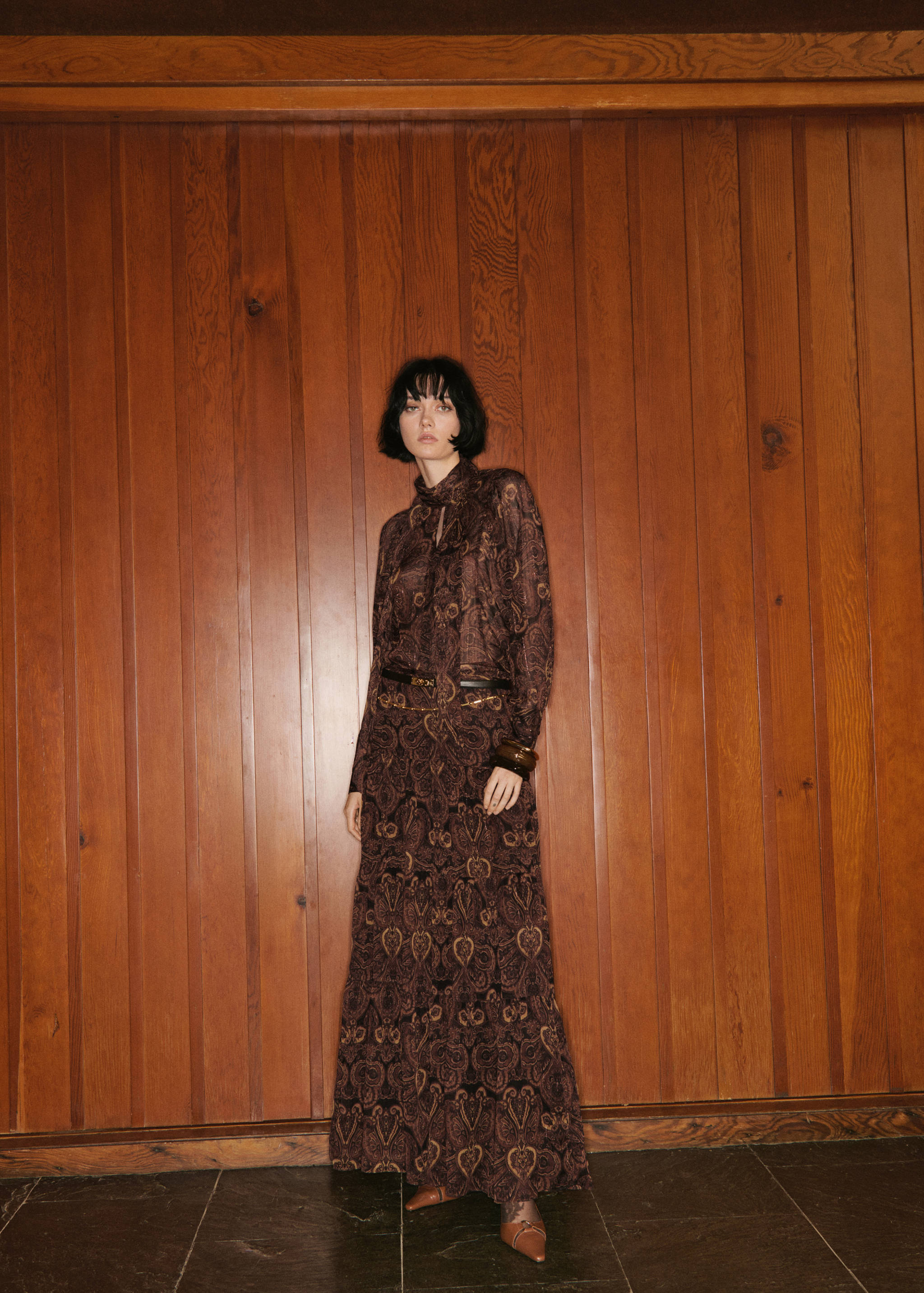 Paisley-print blouse with foulard - General plane