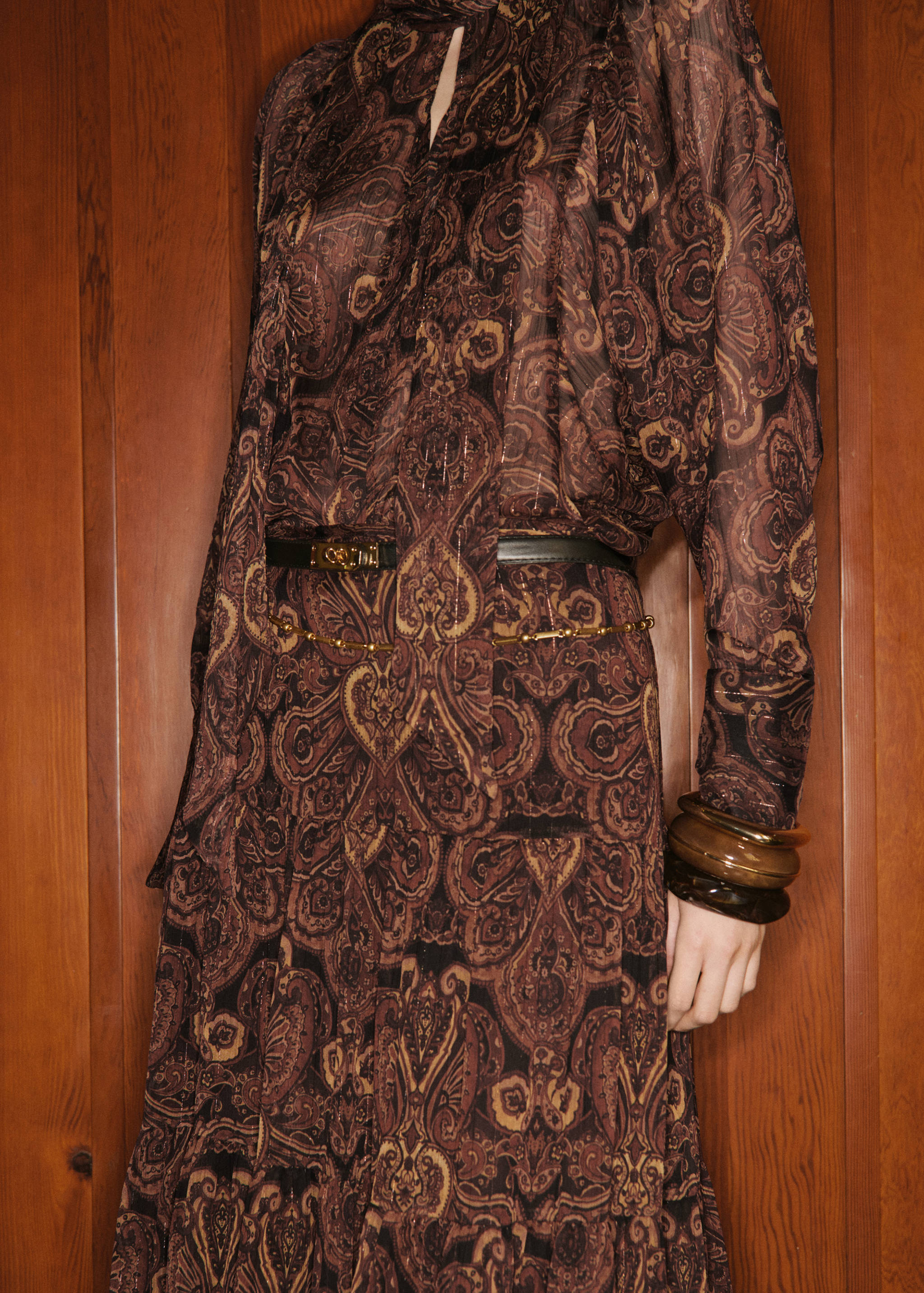 Paisley-print blouse with foulard - Details of the article 1