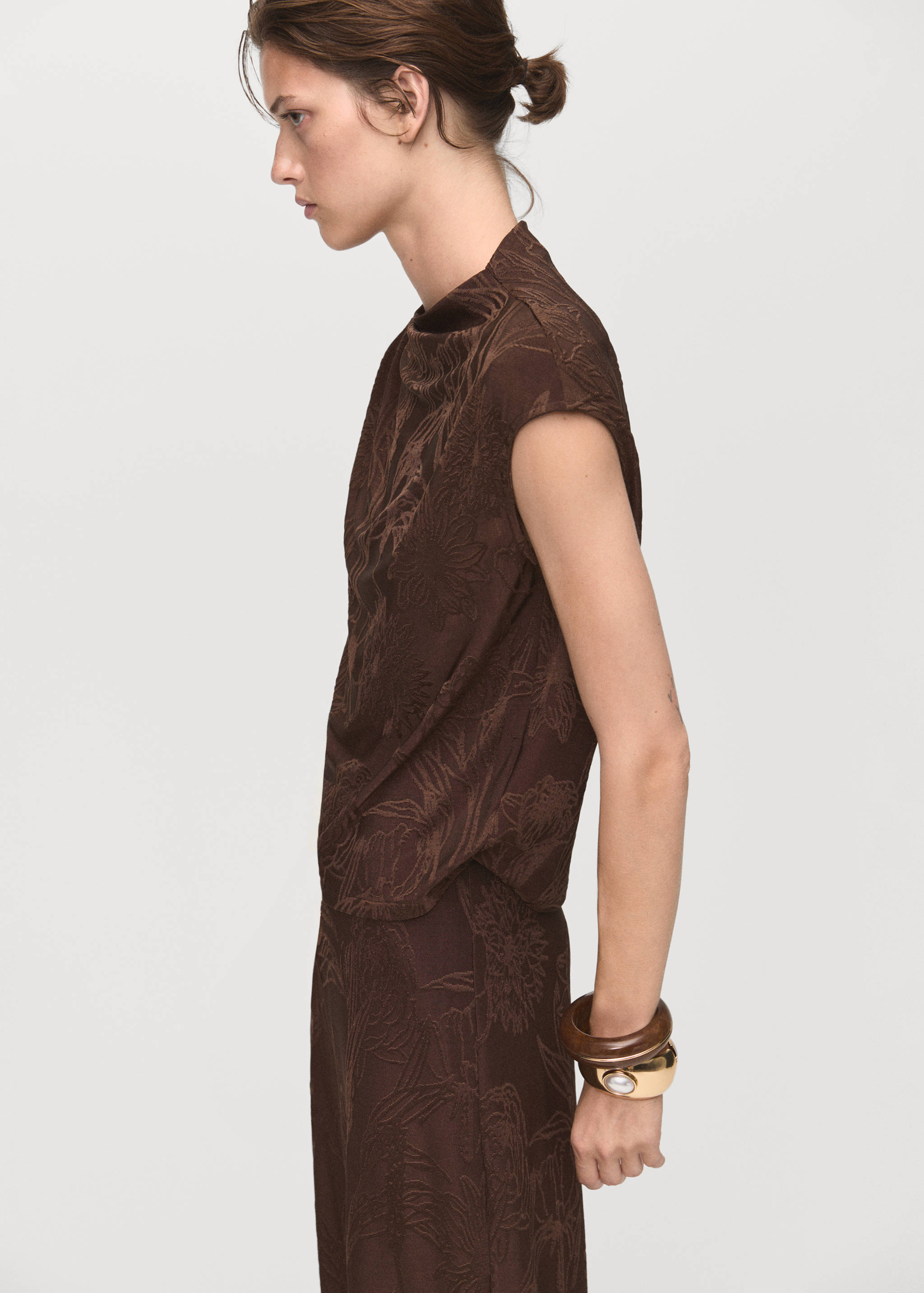 Jacquard floral-print top - Medium plane