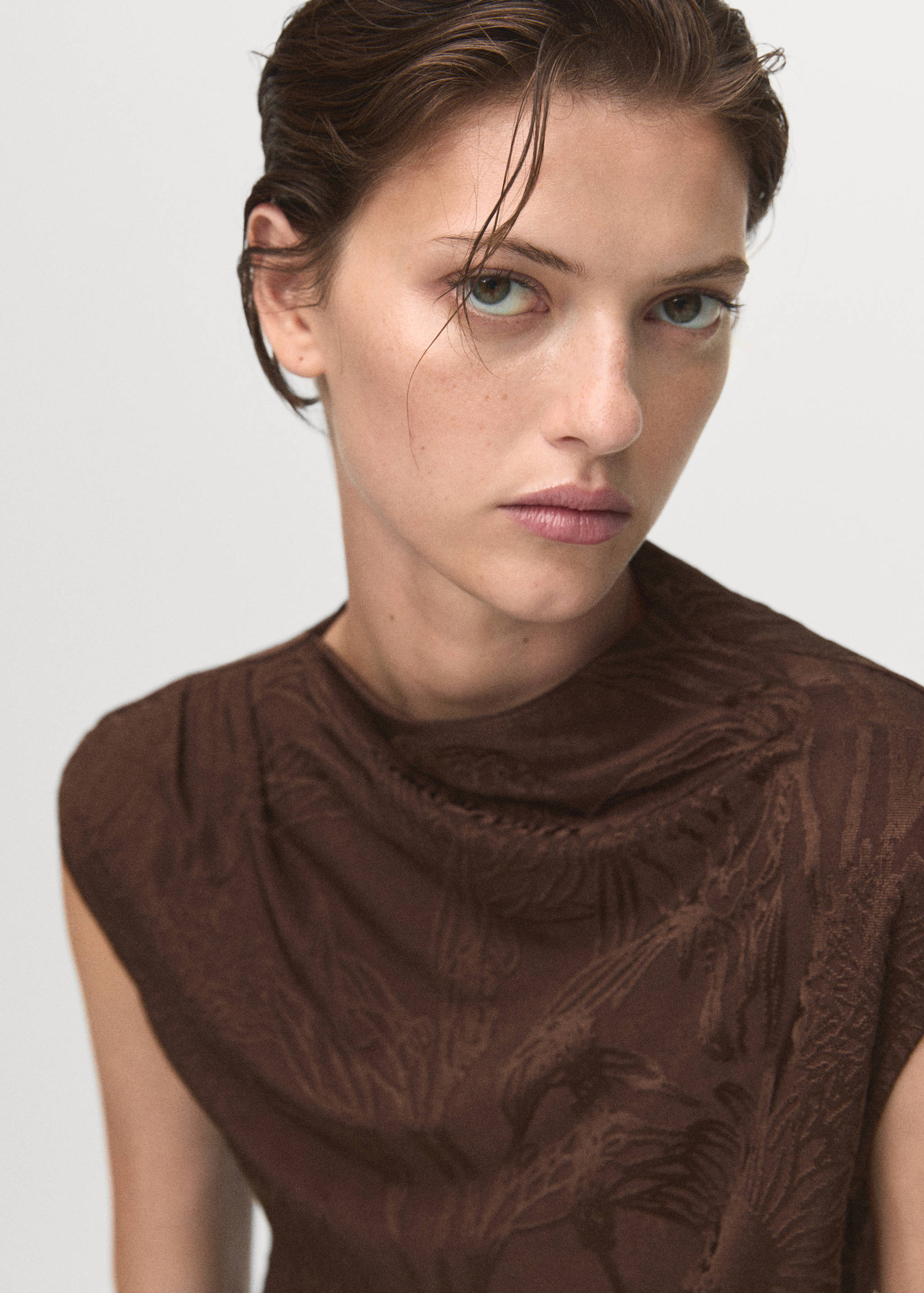 Jacquard floral-print top - Details of the article 1