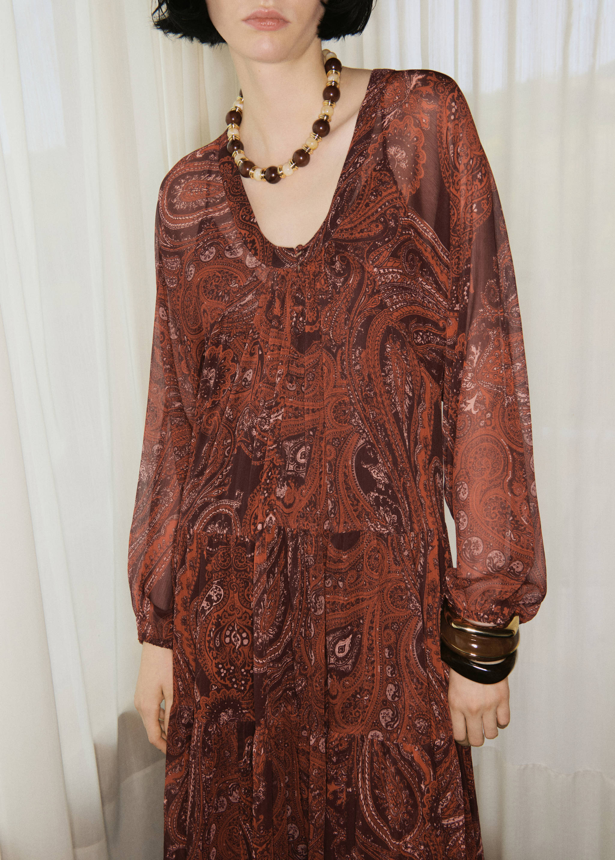 Paisley-print oversized dress - Medium plane