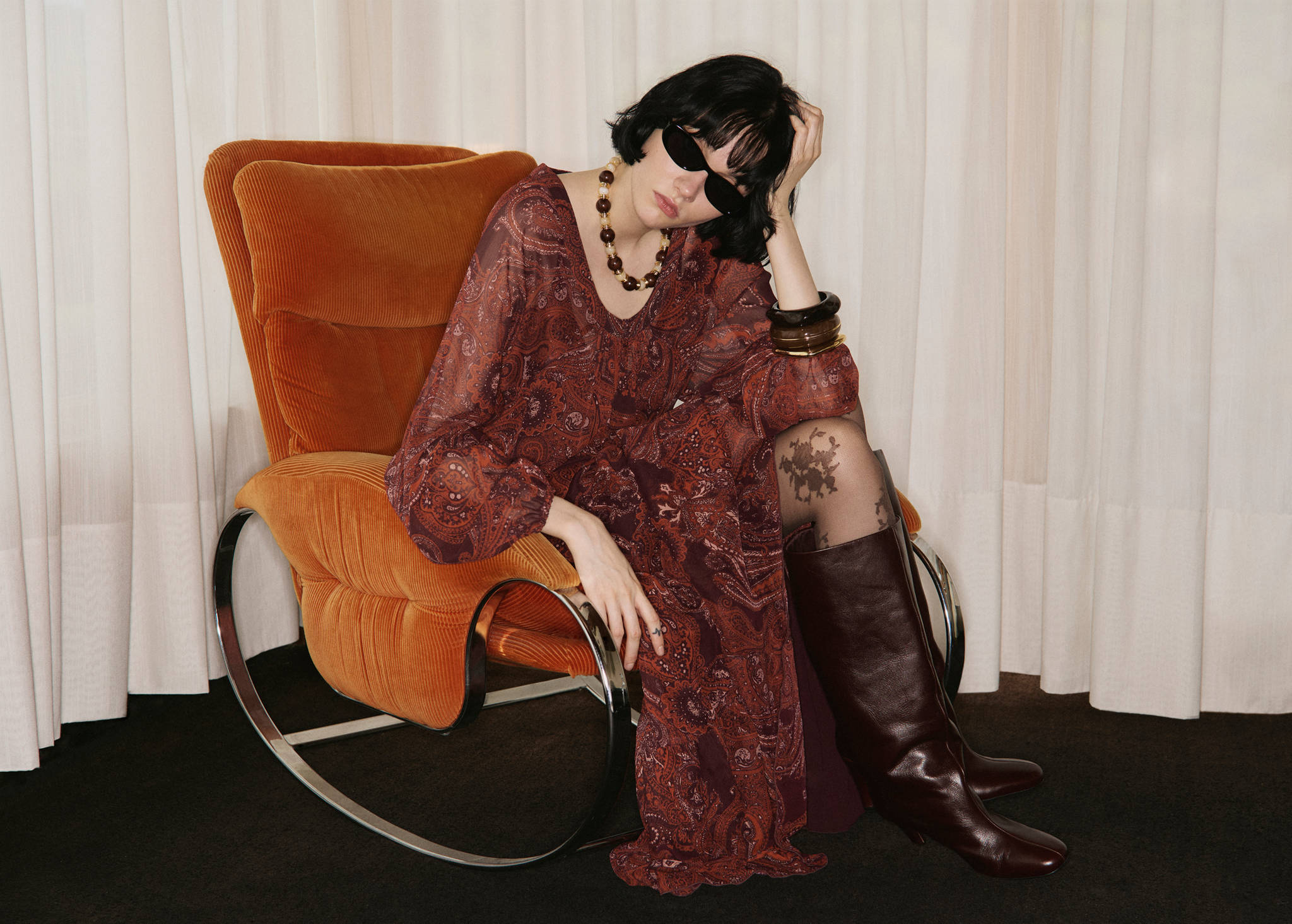 Paisley-print oversized dress - Panoramic plane