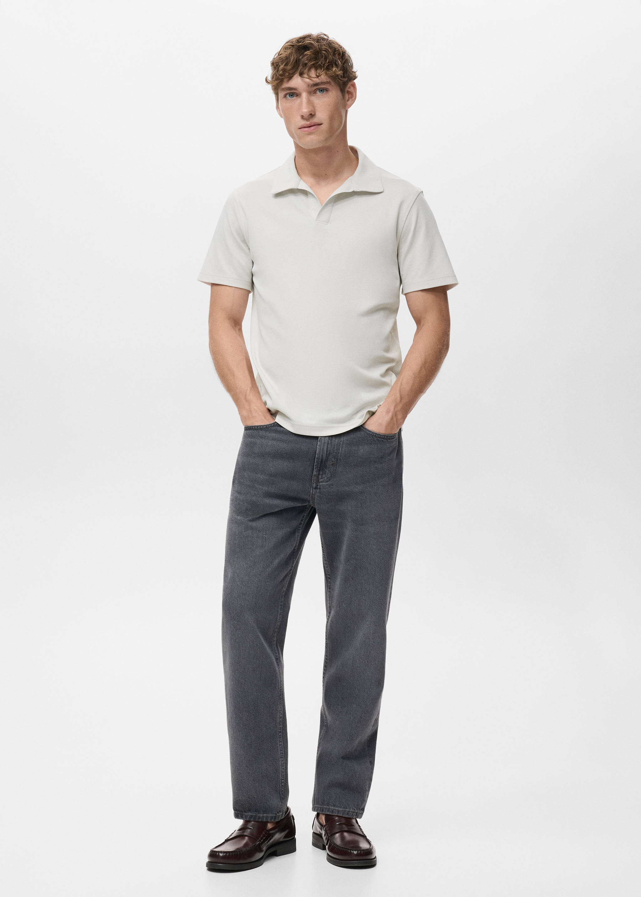 Cotton piqué polo shirt - General plane