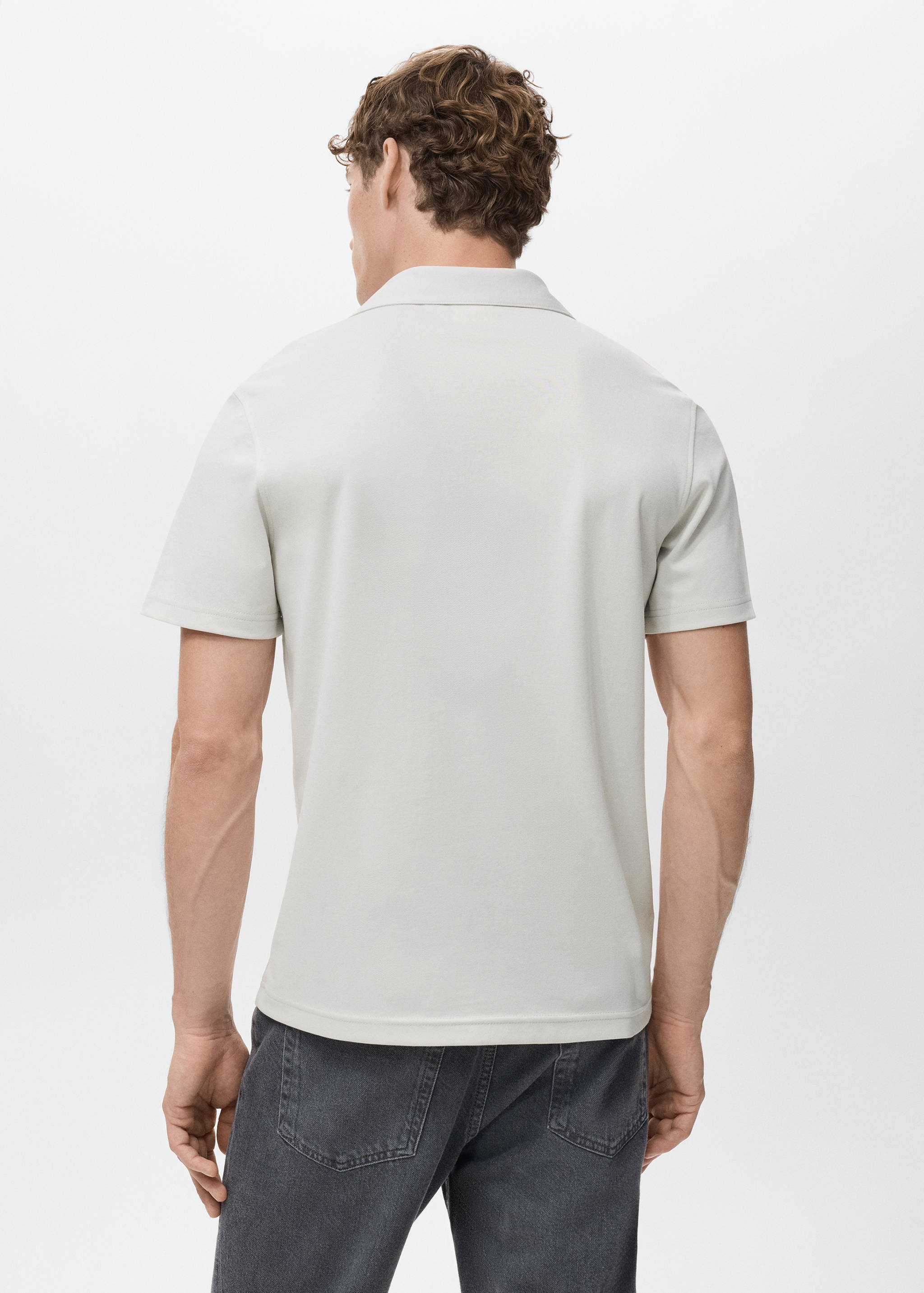 Cotton piqué polo shirt - Reverse of the article