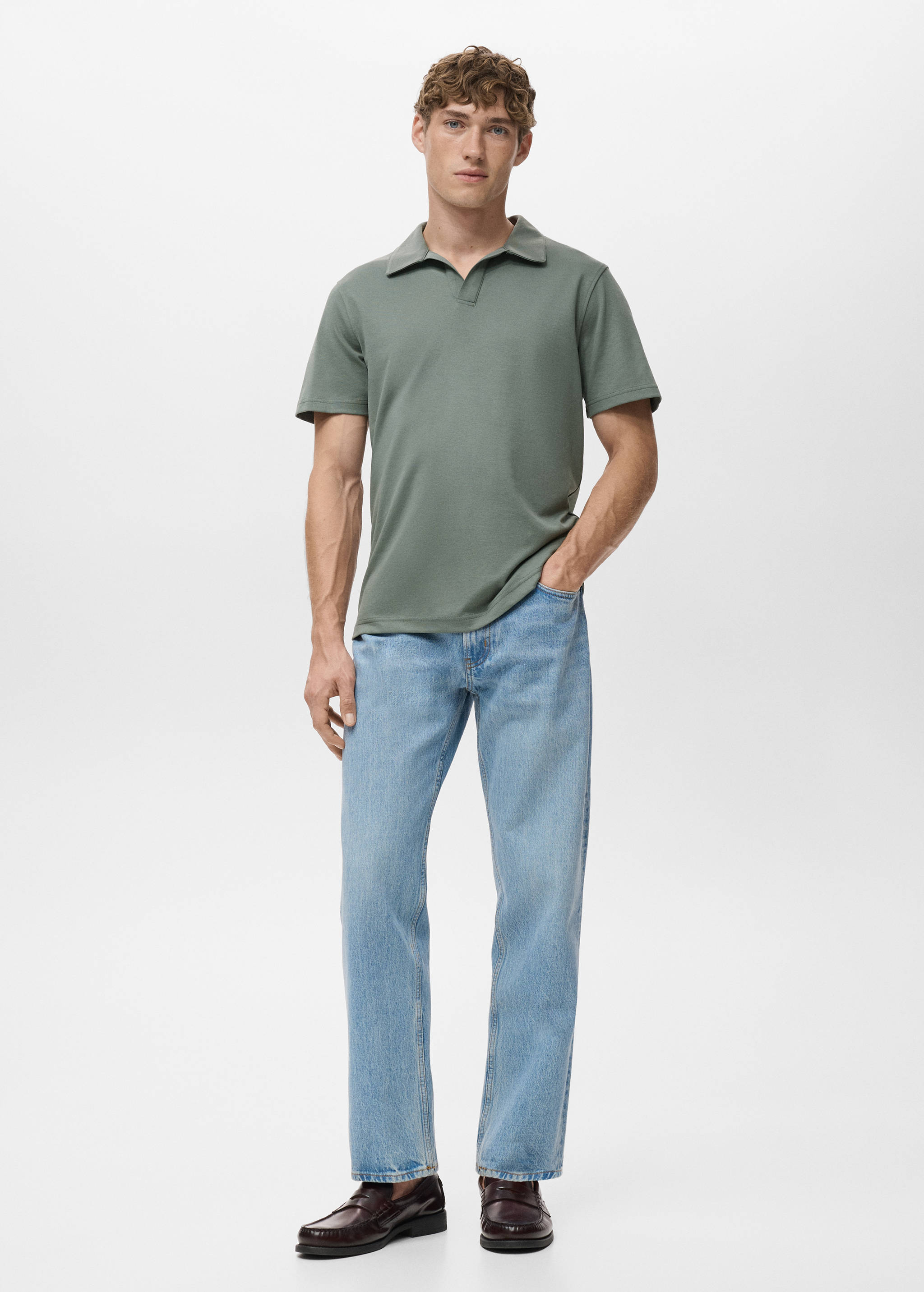 Cotton piqué polo shirt - General plane