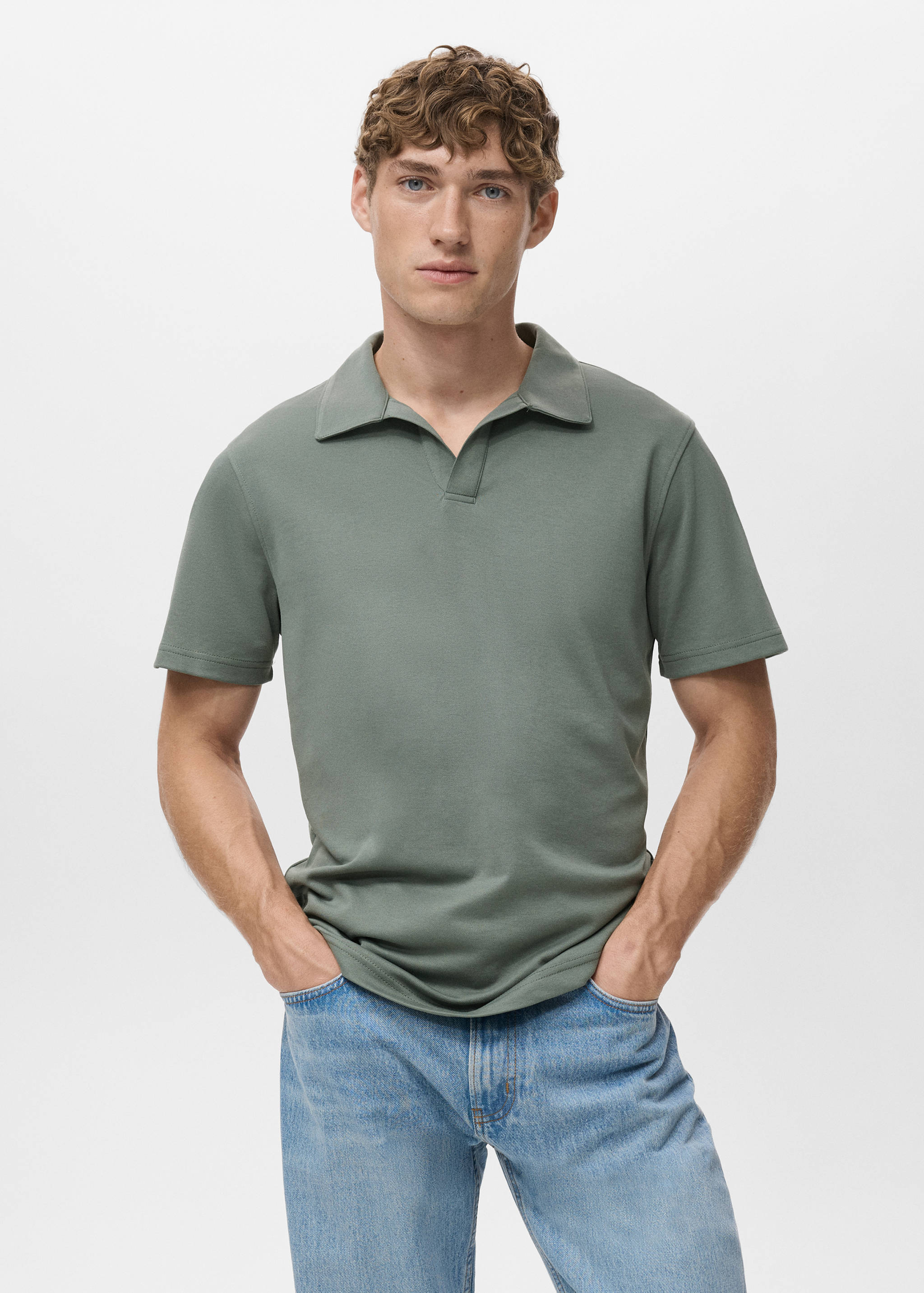 Cotton piqué polo shirt - Medium plane