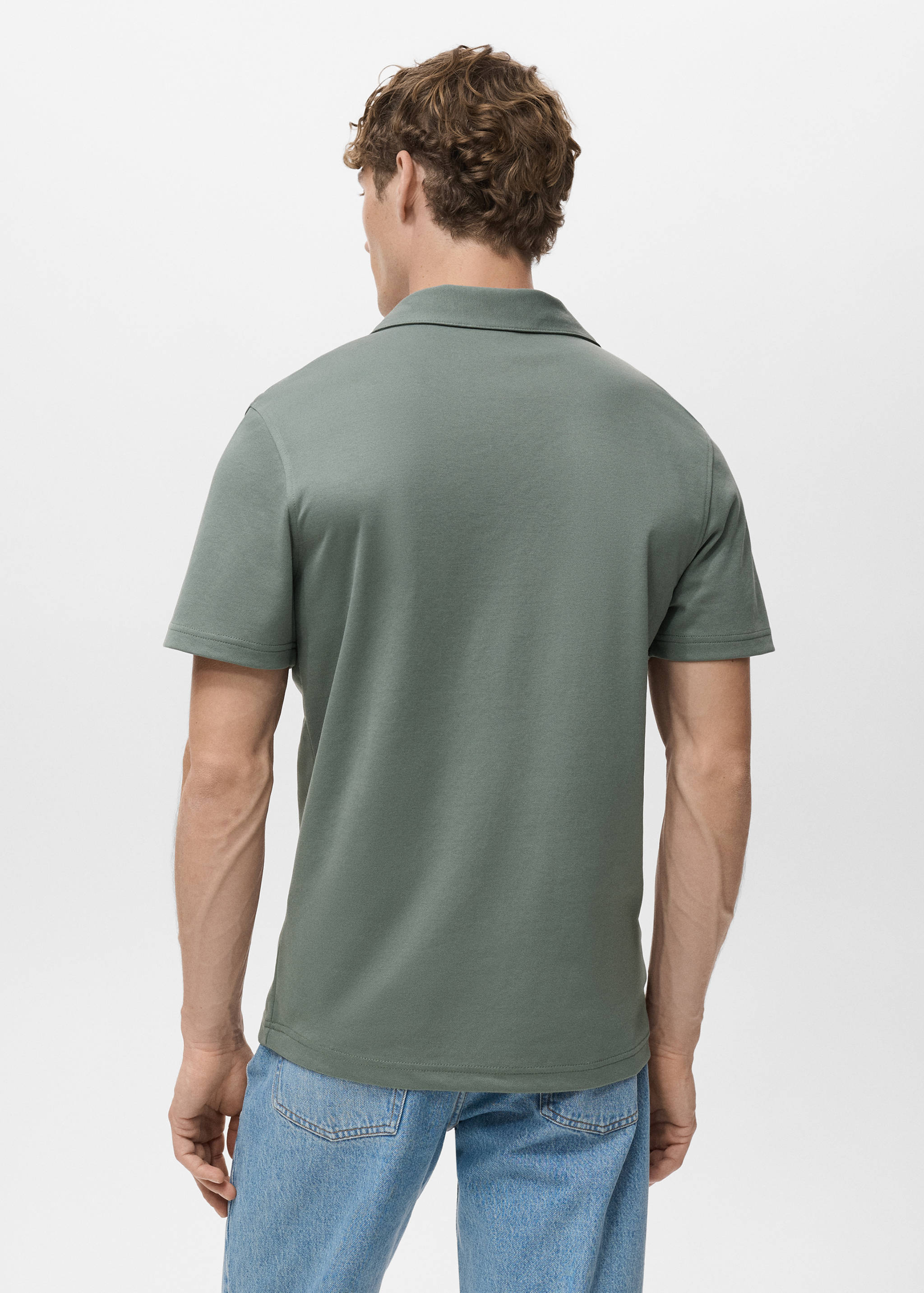 Cotton piqué polo shirt - Reverse of the article