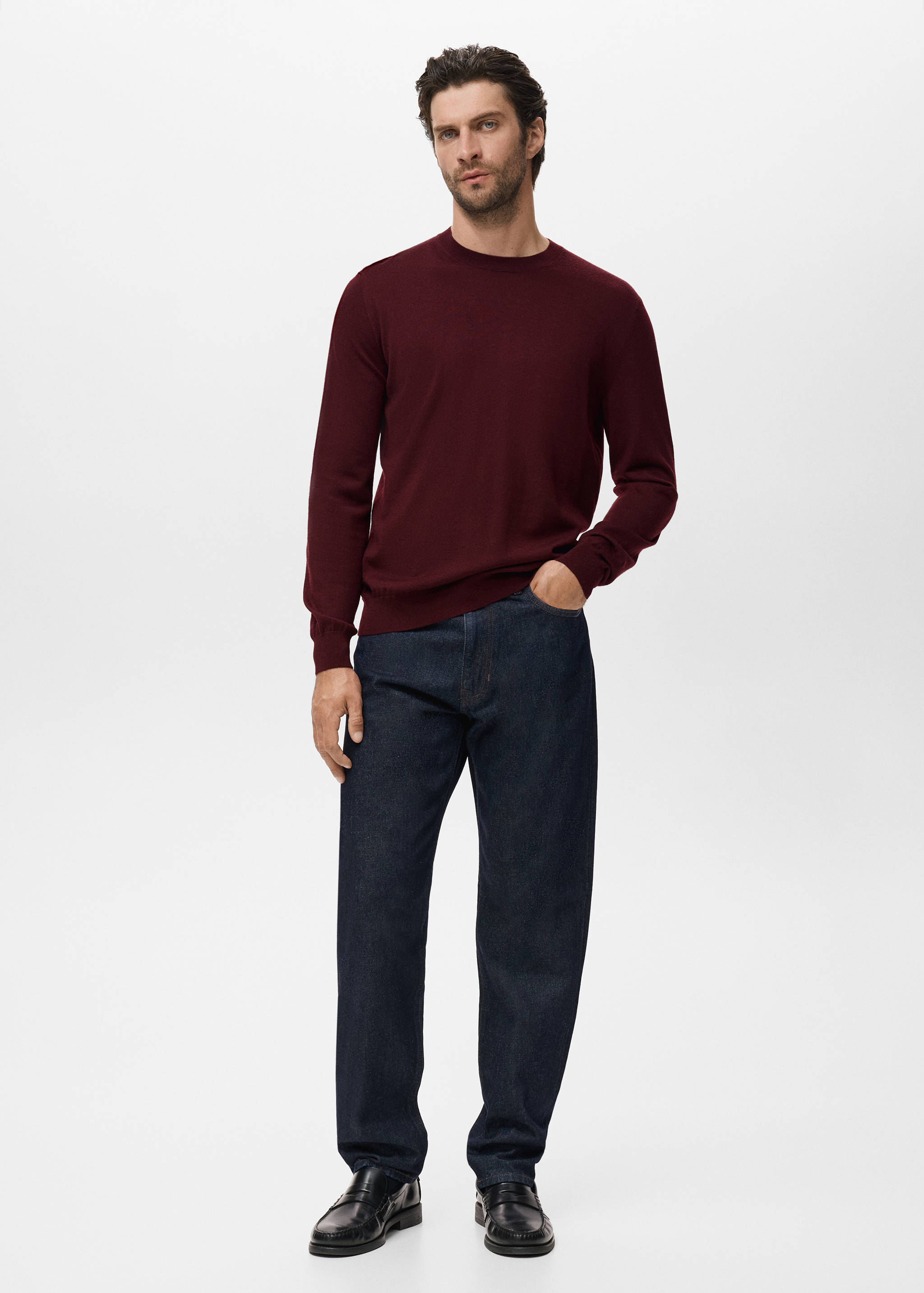 100% merino wool crew neck sweater - General plane