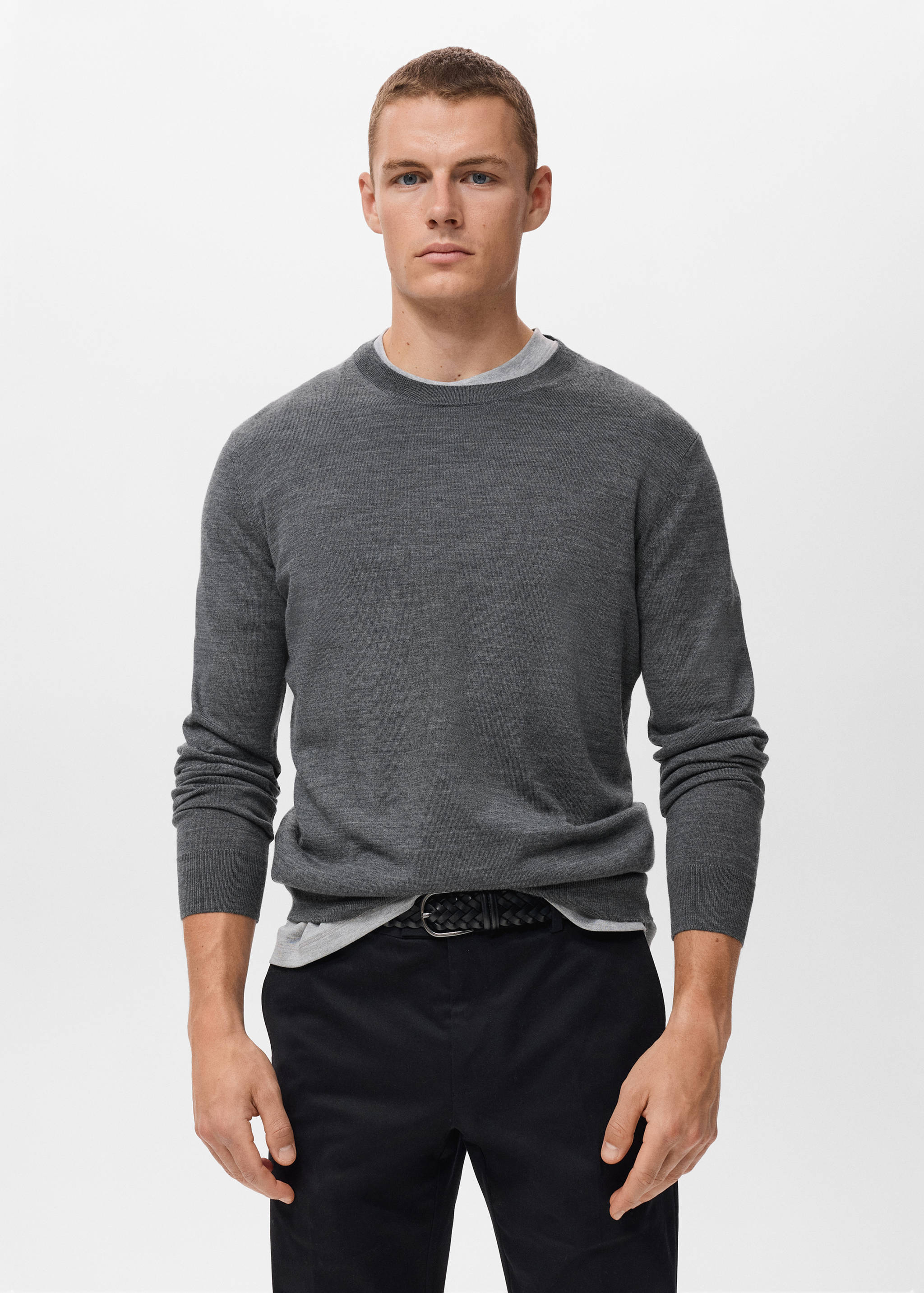 100% merino wool crew neck sweater - Medium plane