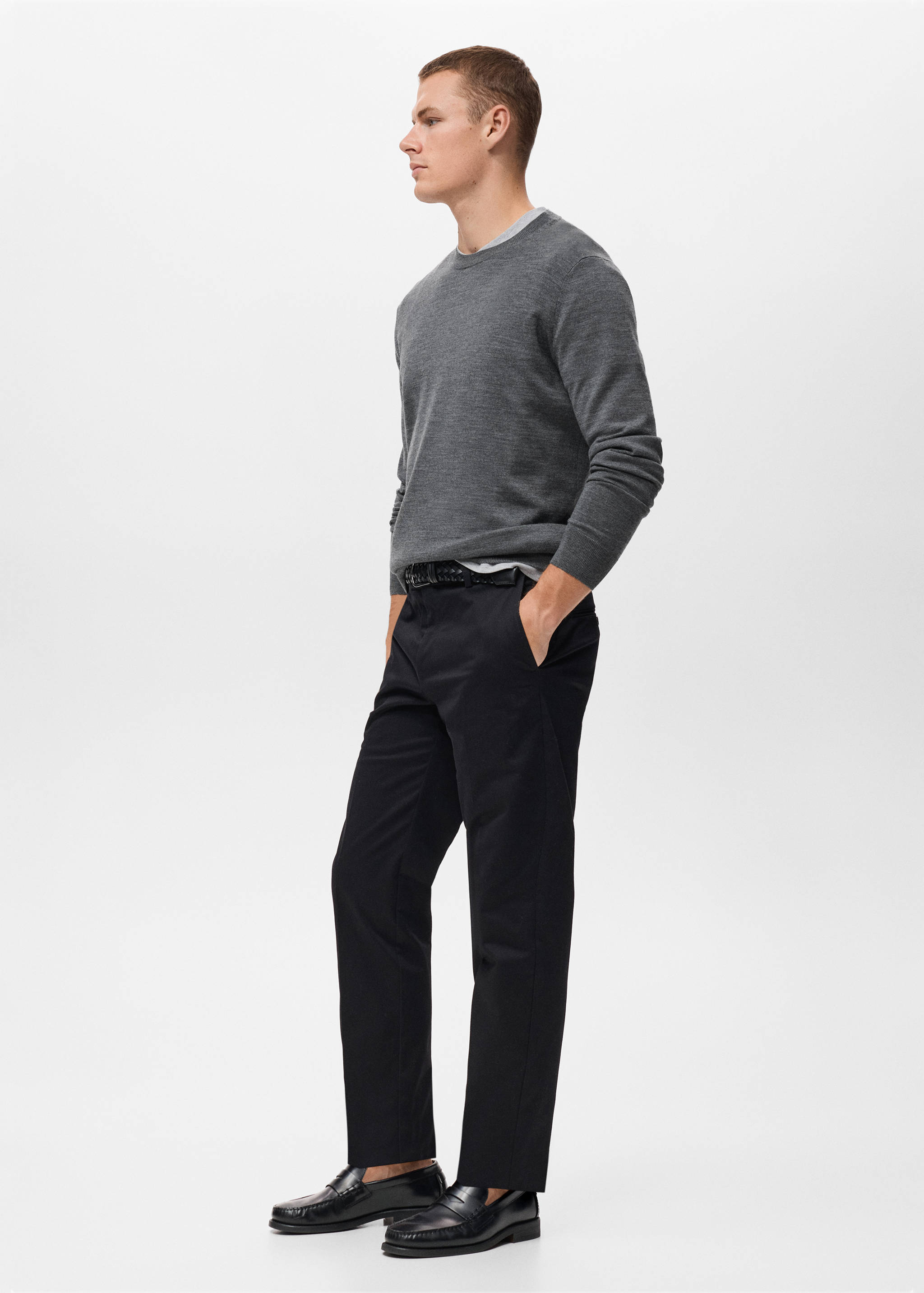 100% merino wool crew neck sweater - Details of the article 2