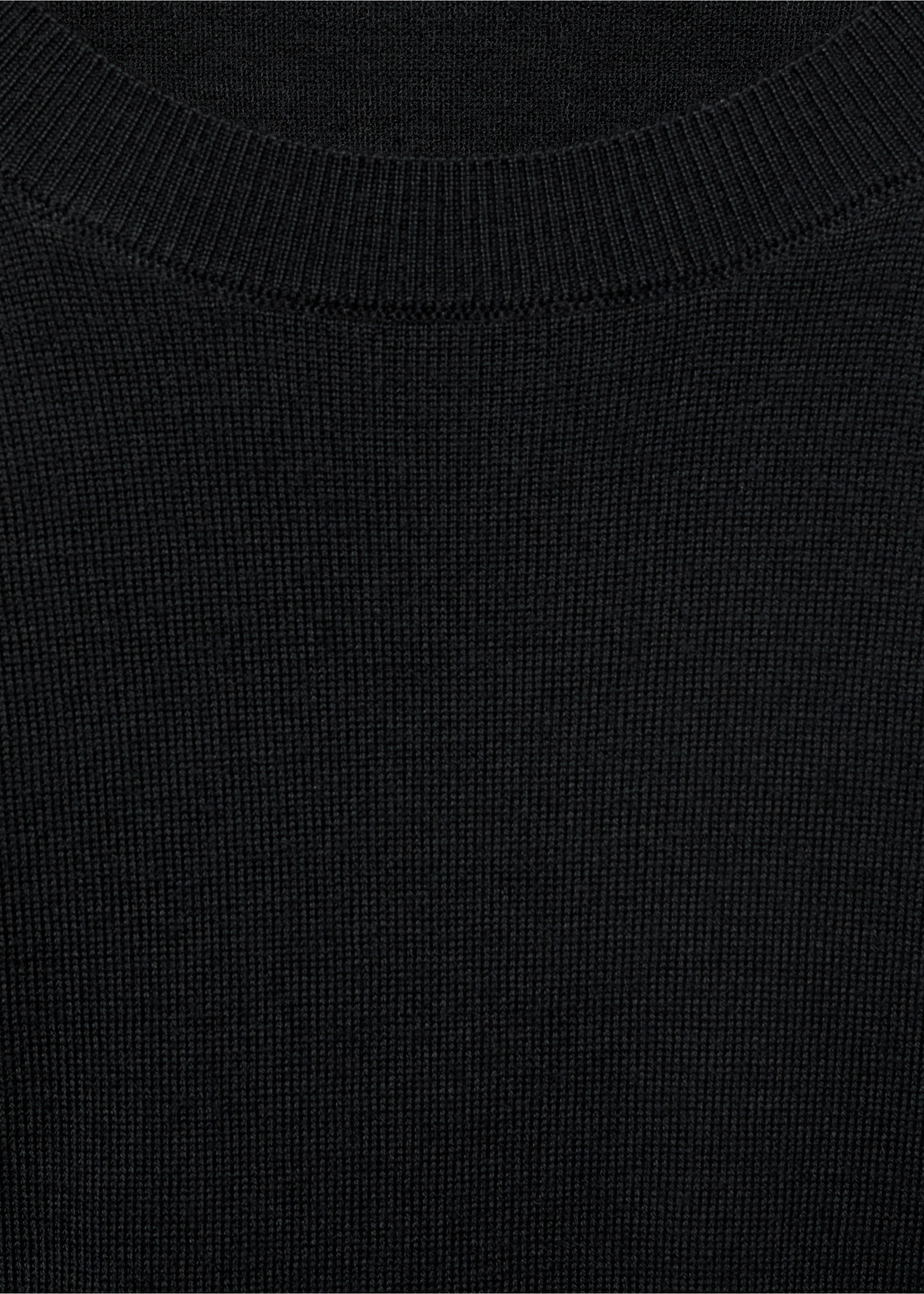 100% merino wool crew neck sweater - Details of the article 0, Black. Ref: 17075970-00.