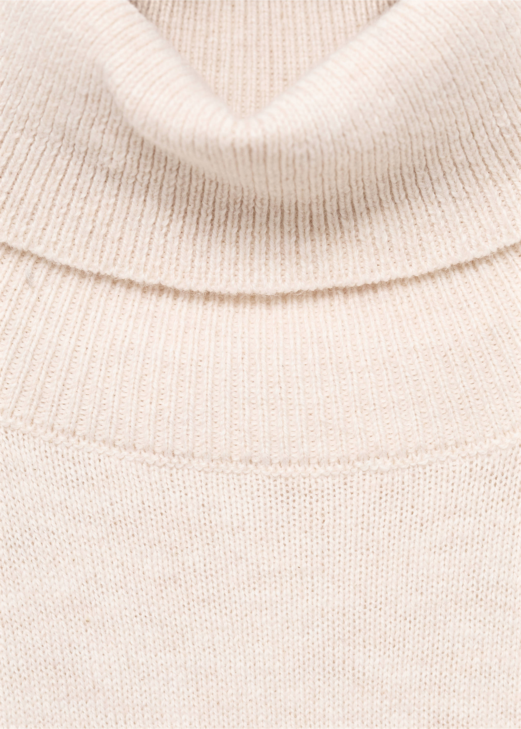 Turtleneck knit sweater - Details of the article 0, Beige. Ref: 17075971-00.