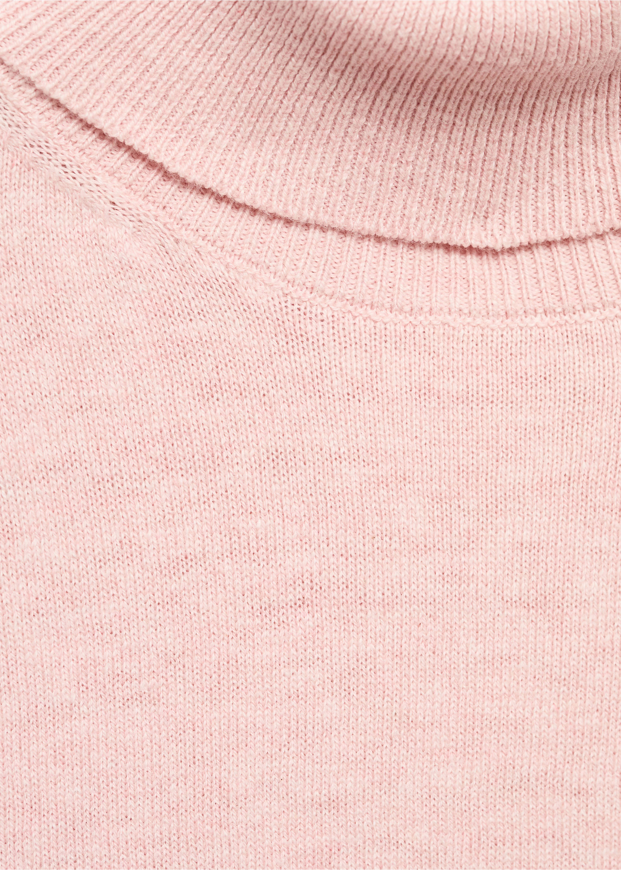 Turtleneck knit sweater - Details of the article 8, Pale Pink. Ref: 17075971-00.