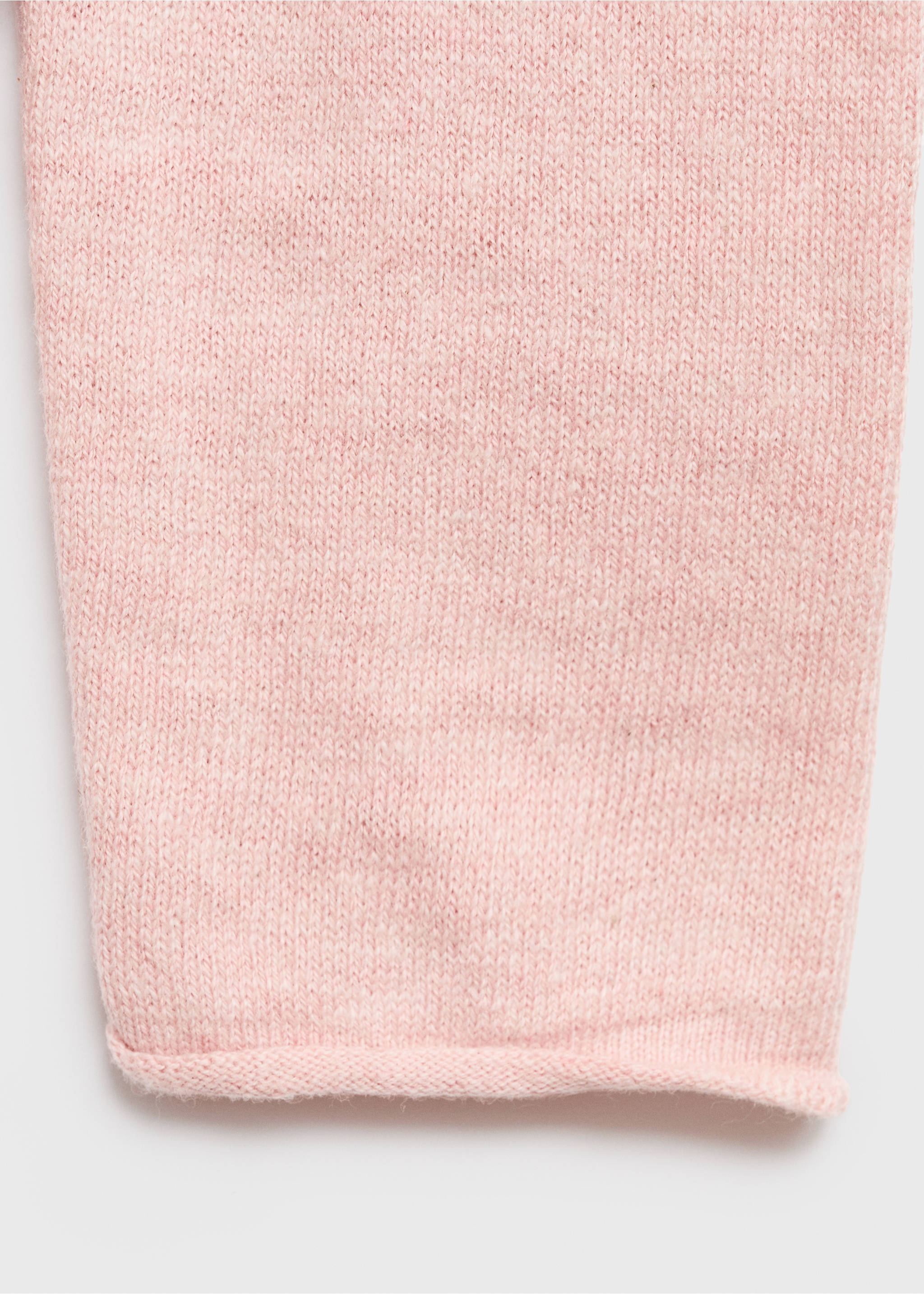 Turtleneck knit sweater - Details of the article 0, Pale Pink. Ref: 17075971-00.