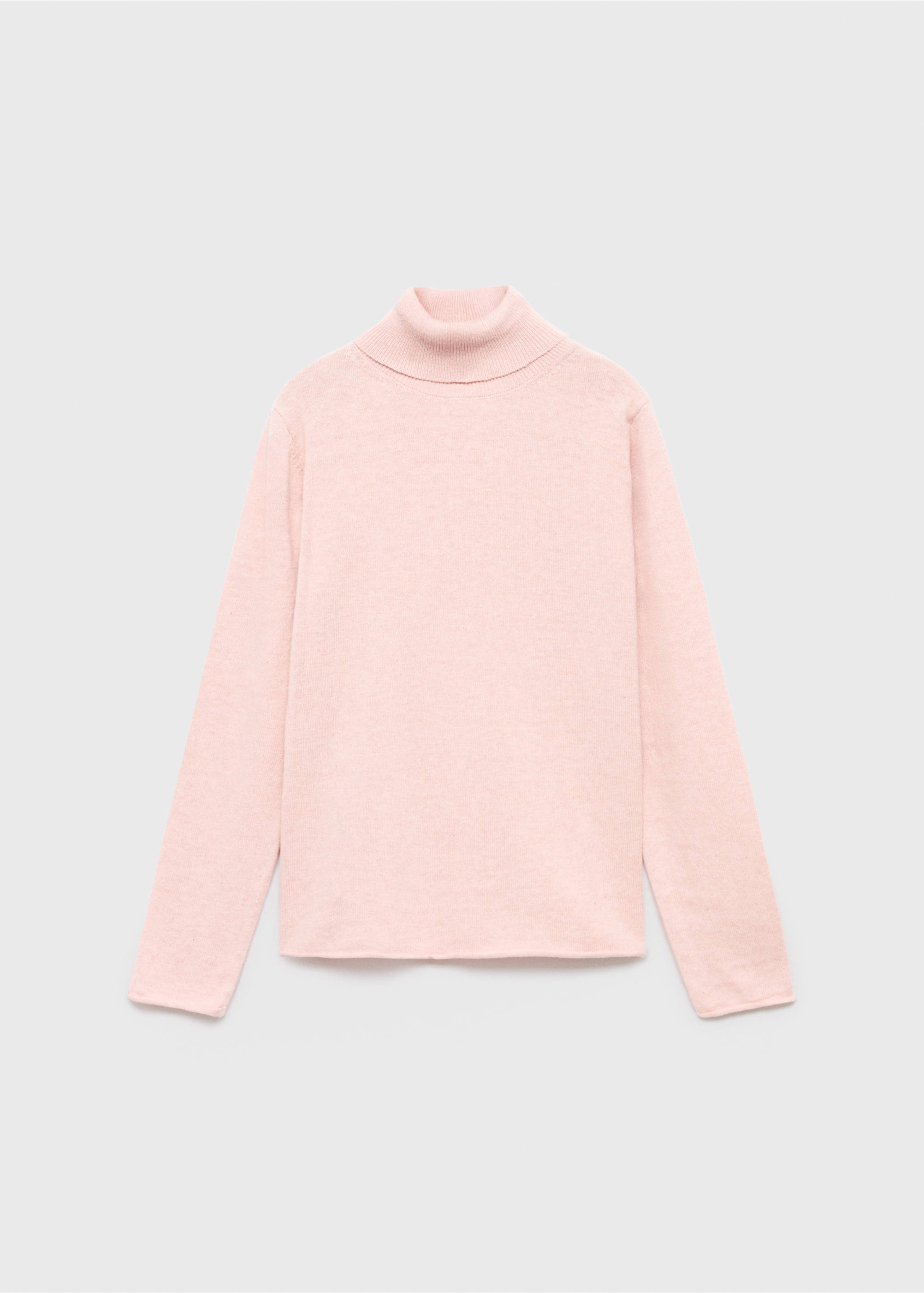 Turtleneck knit sweater - Article without model, Pale Pink. Ref: 17075971-00.