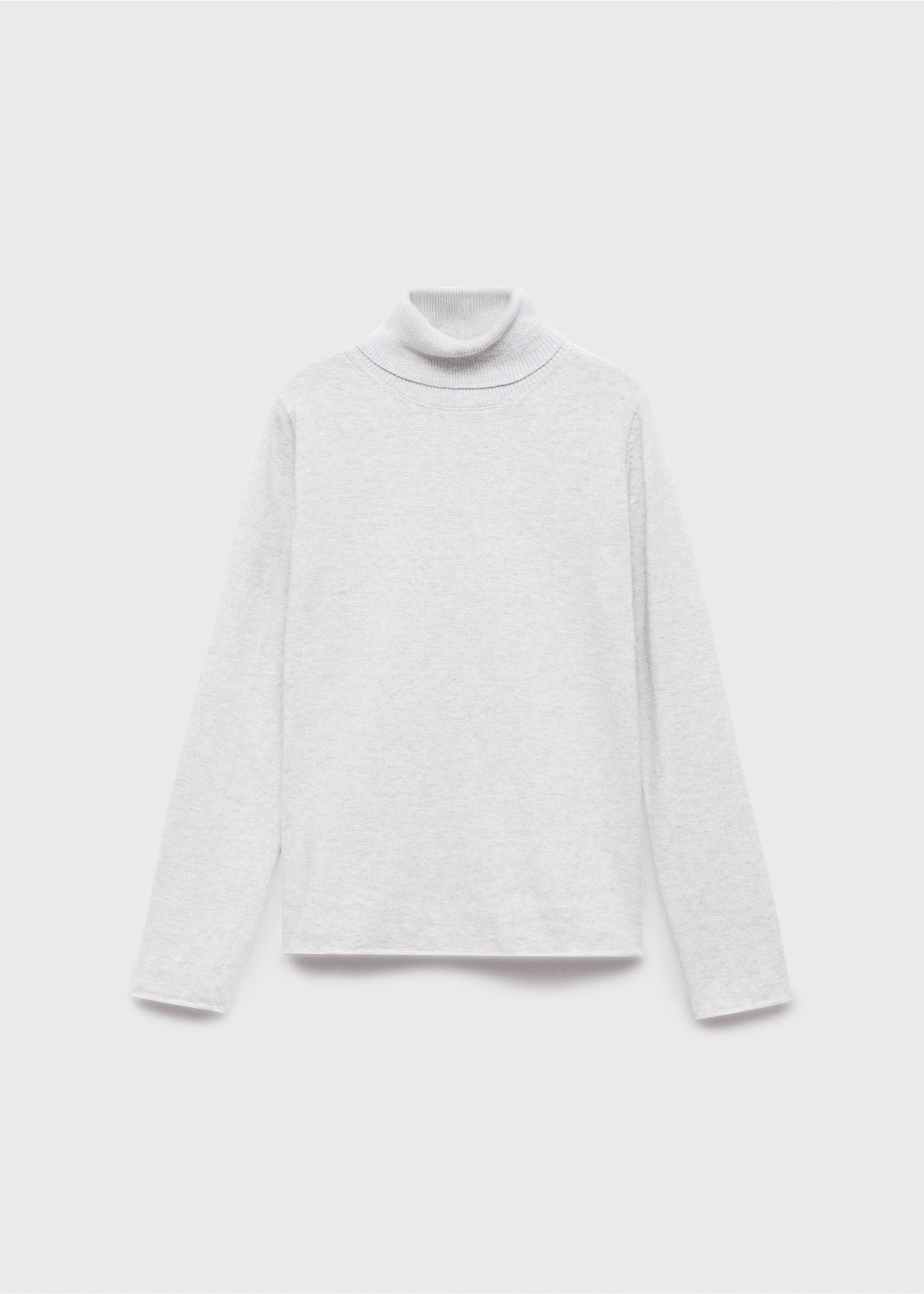 Turtleneck knit sweater - Article without model, Light Heather Grey. Ref: 17075971-00.