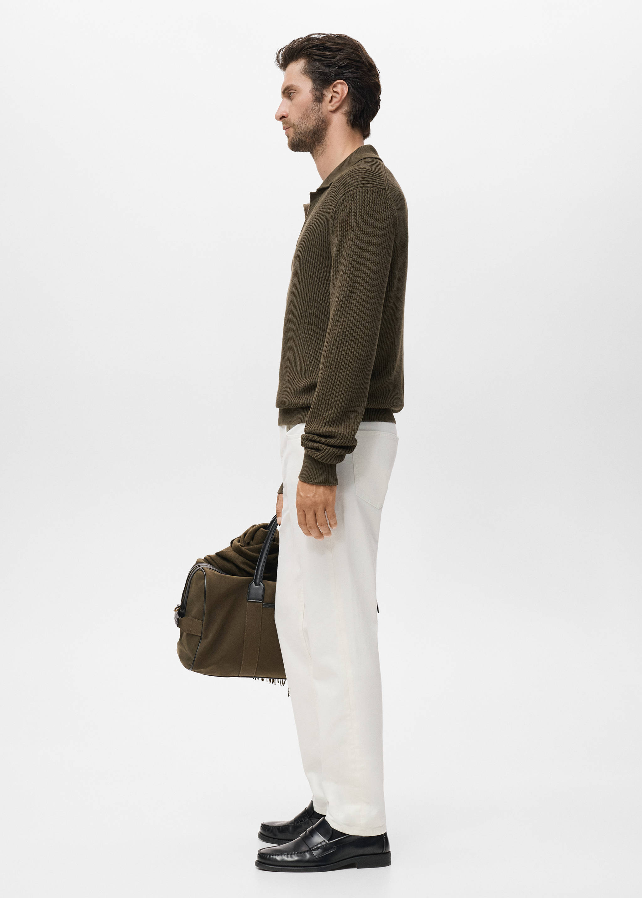 Structured cotton polo sweater - Details of the article 2