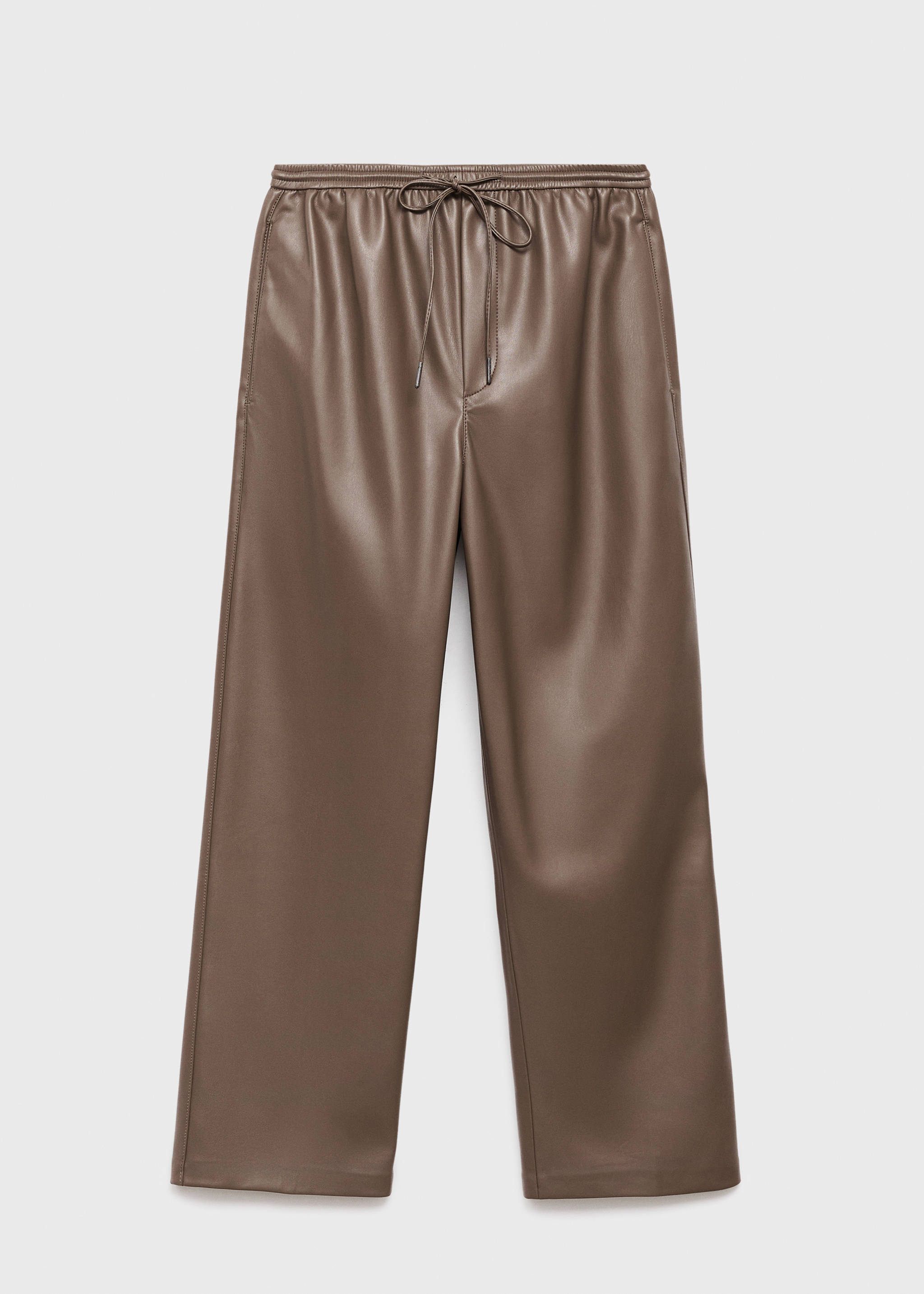 Faux-leather pants with elastic waist - Article without model