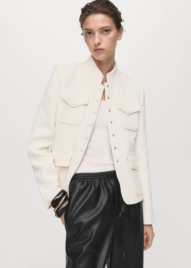 Faux-leather trousers with elastic waist — Black
