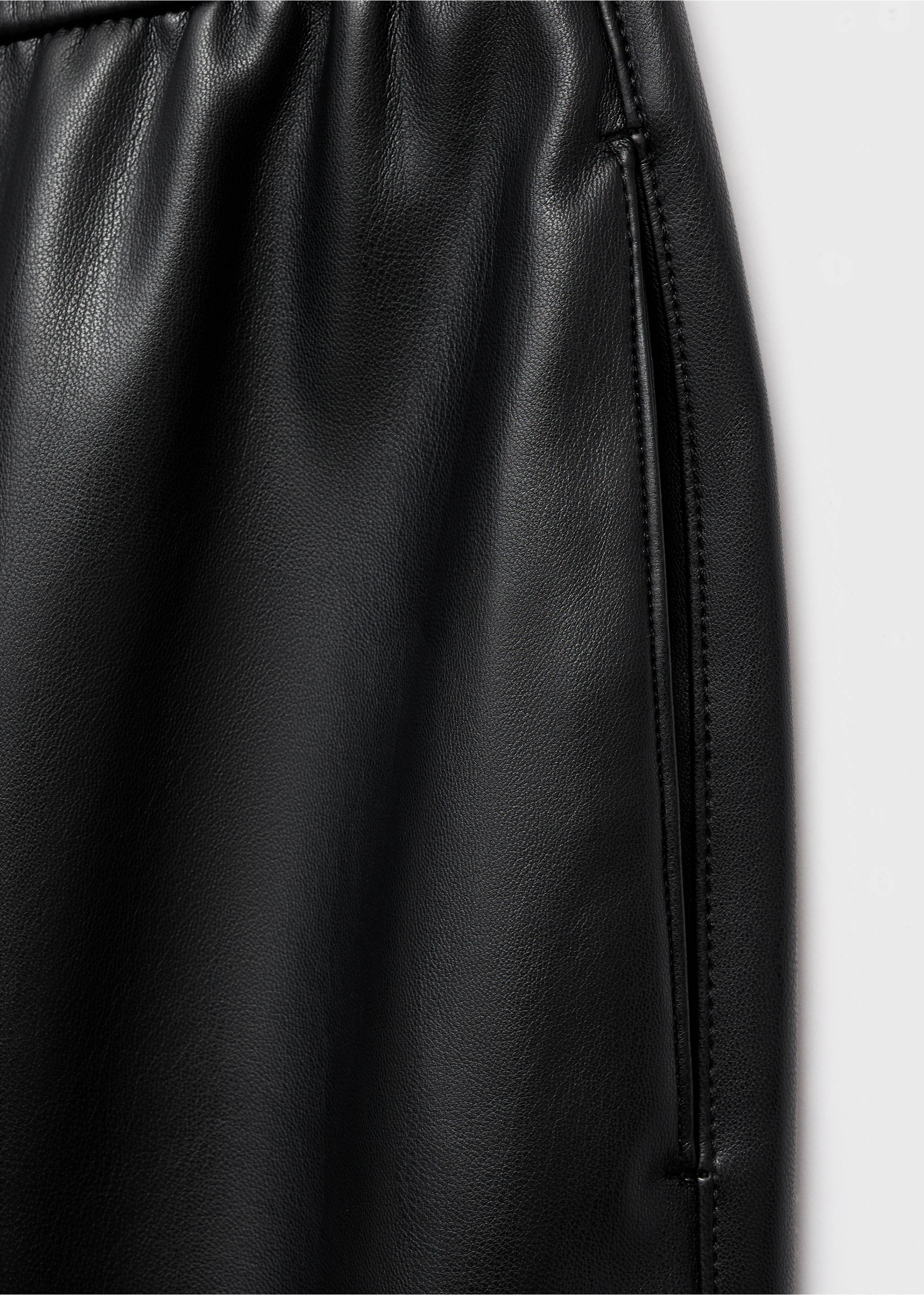 엘라스틱 웨이스트 페이크 이펙트 트라우저 - 상품 내역: 0, 블랙. Ref: 17075974-00.