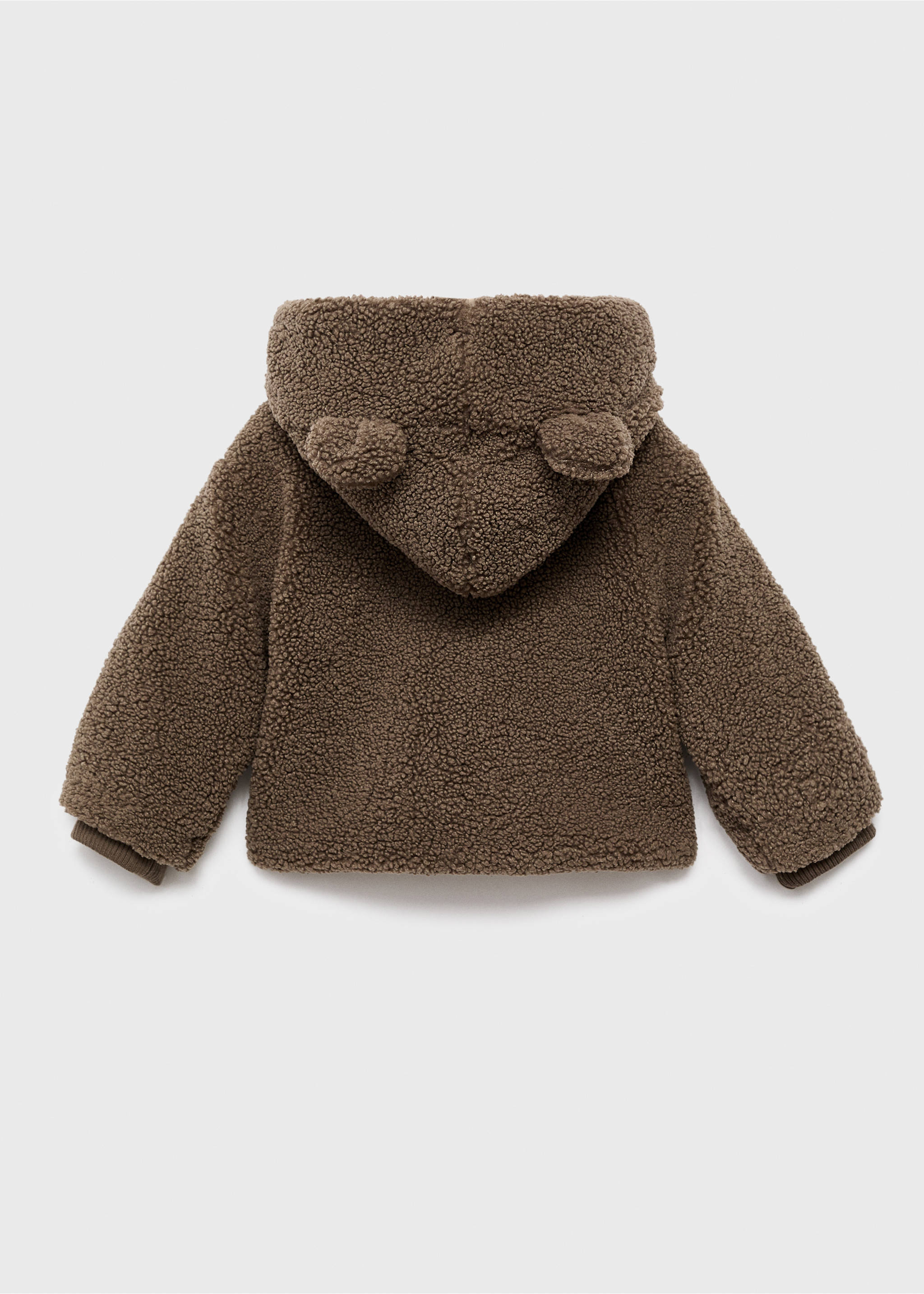 Teddy bear coat with hood and ears - Reverse of the article, Chocolate. Ref: 17075977-00.