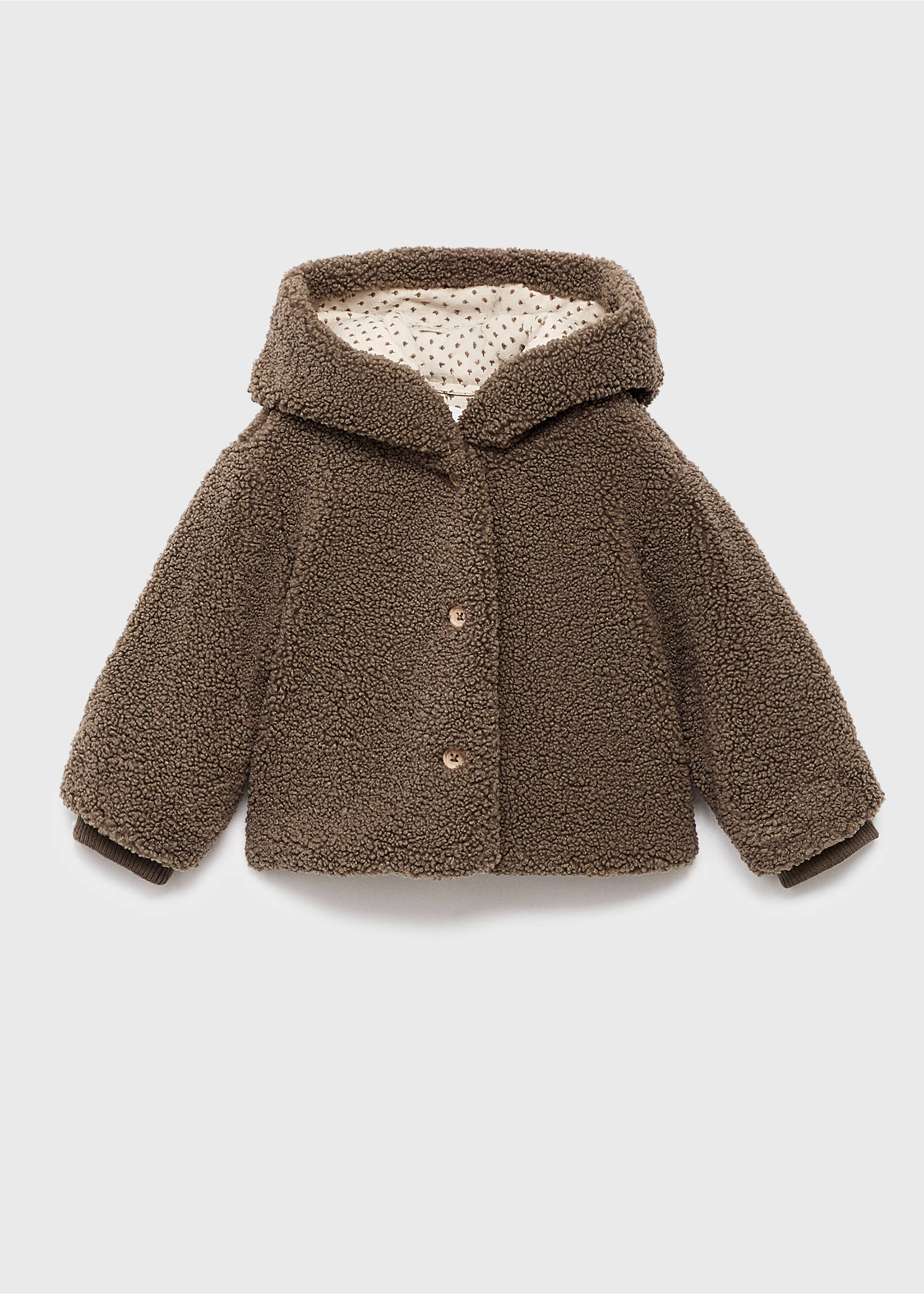 Teddy bear coat with hood and ears - Article without model, Chocolate. Ref: 17075977-00.