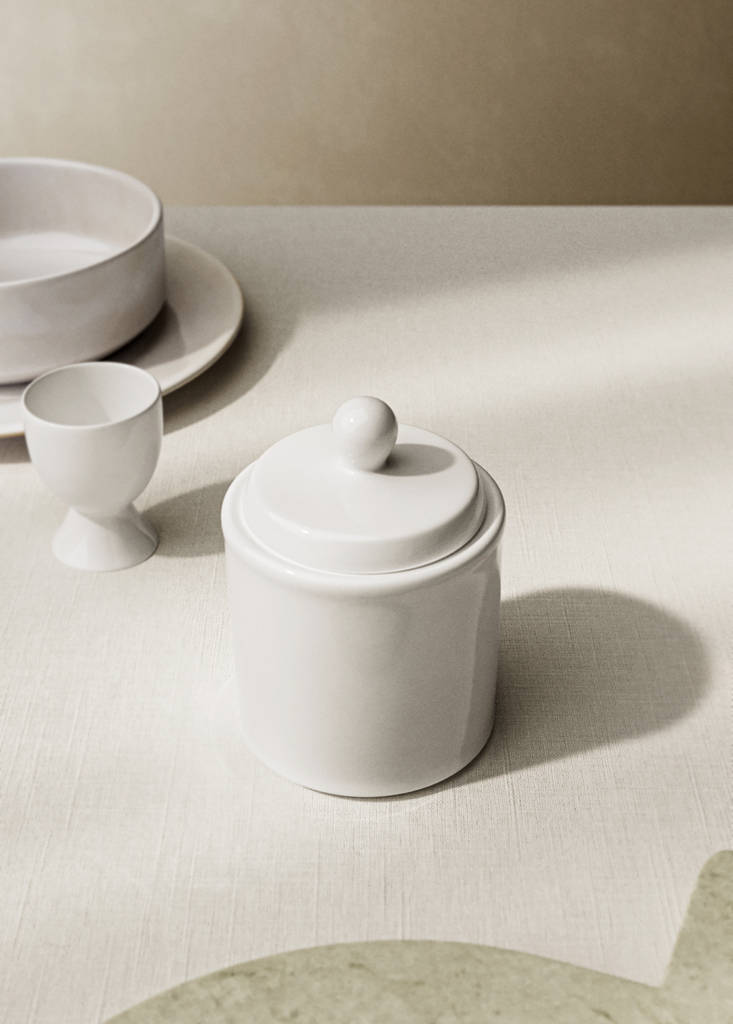 Premium ultralight bonne porcelain sugar bowl — White