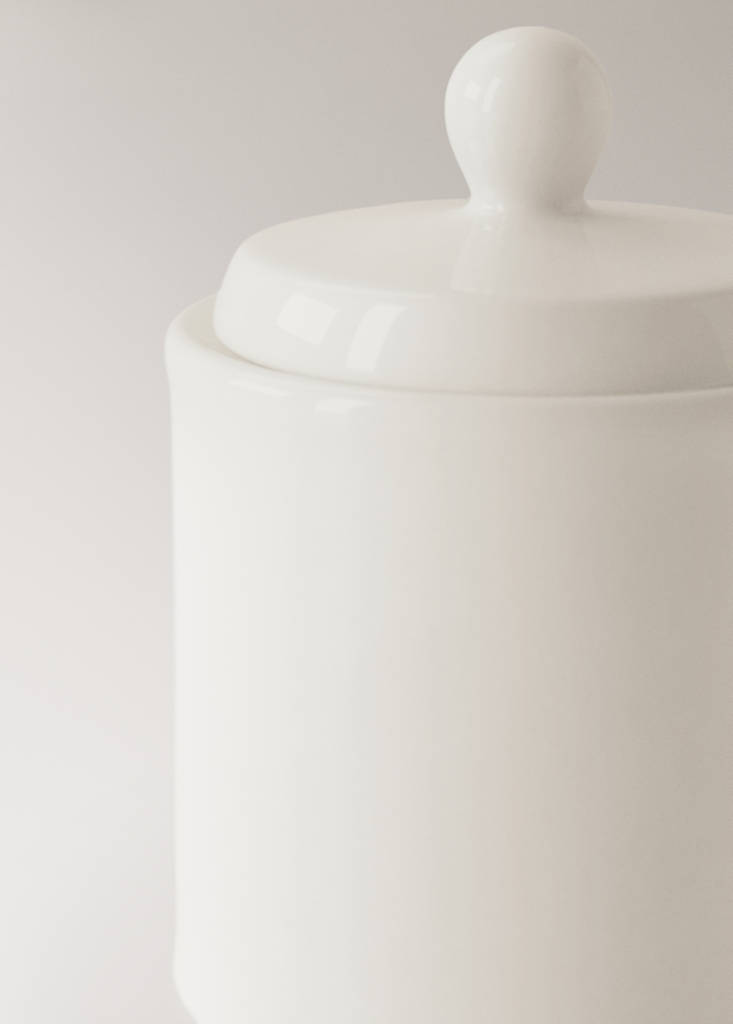 Premium ultralight bonne porcelain sugar bowl — White