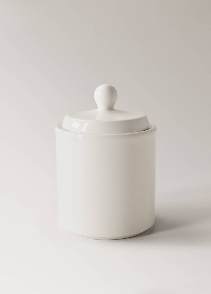 Premium ultralight bonne porcelain sugar bowl — White