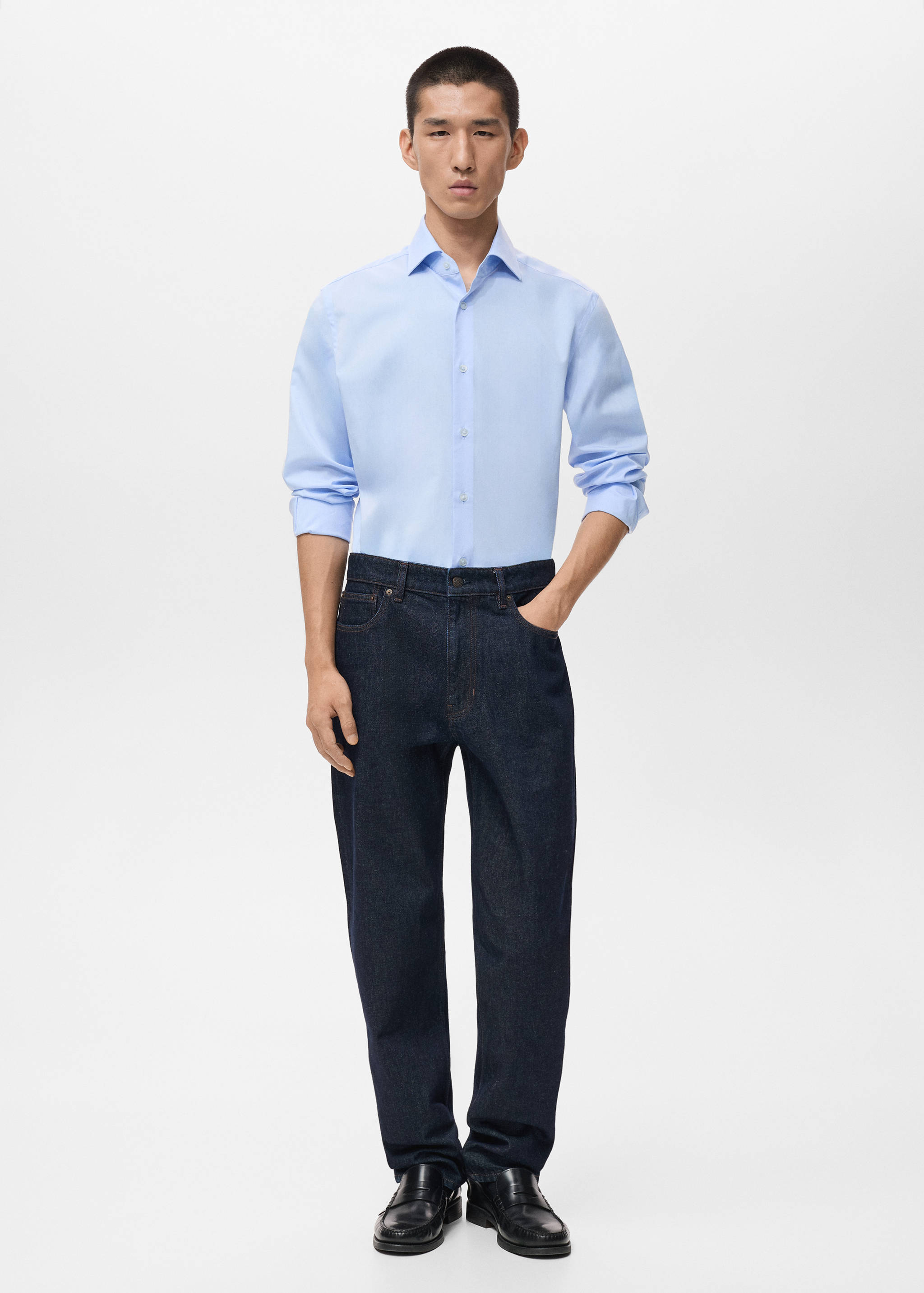 100% cotton slim-fit shirt - General plane