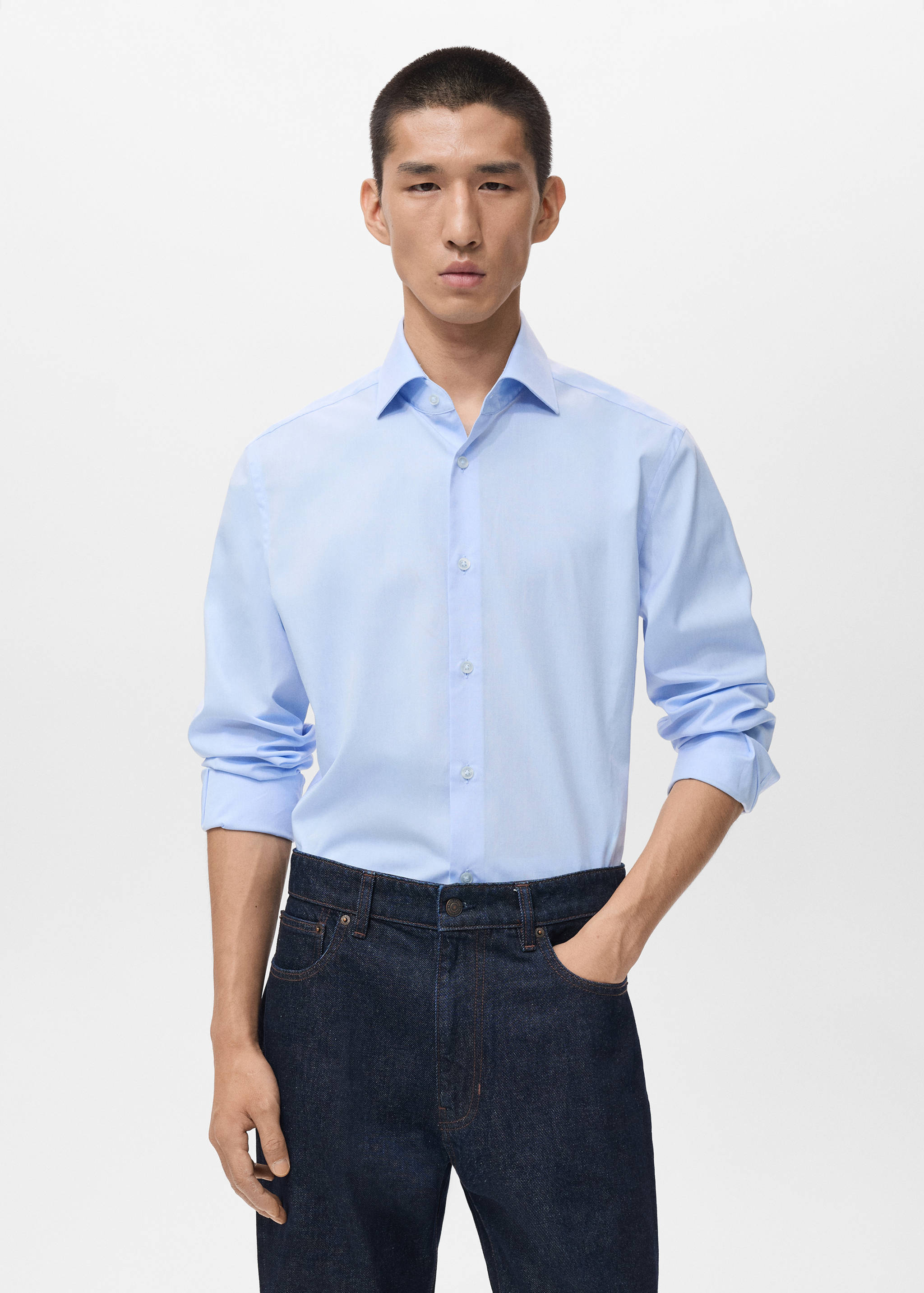 100% cotton slim-fit shirt - Medium plane