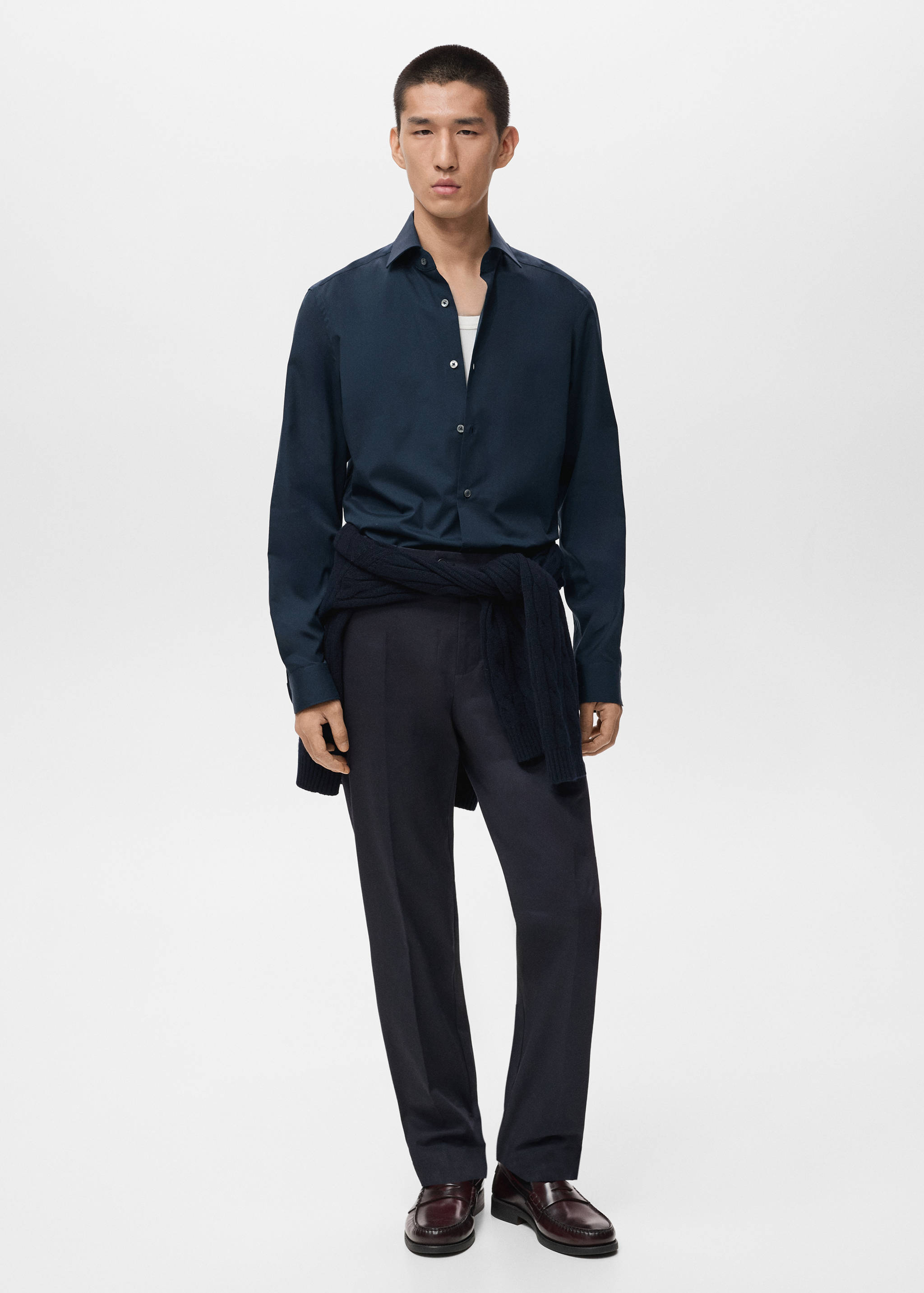 100% cotton slim-fit shirt - General plane