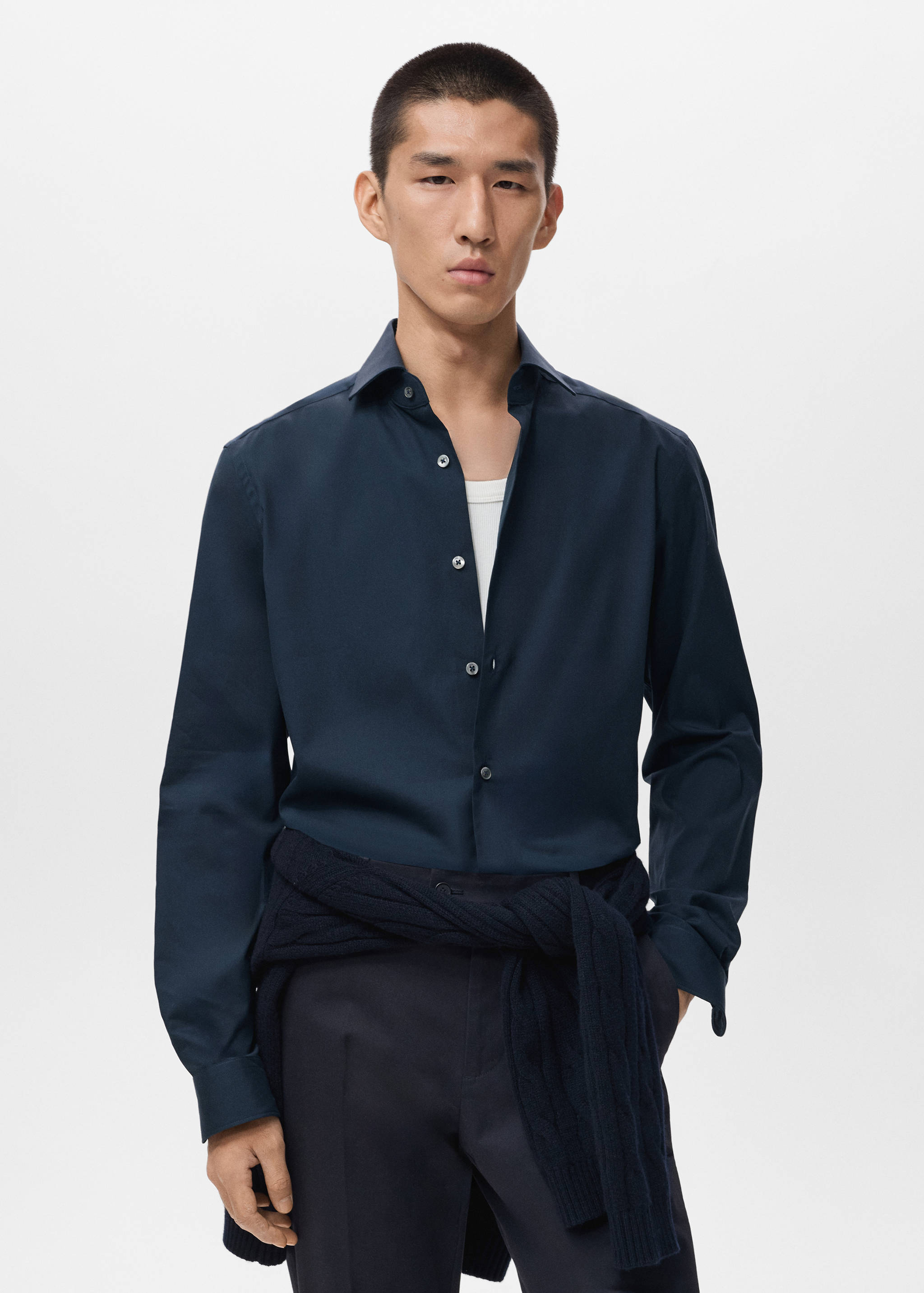 100% cotton slim-fit shirt - Medium plane