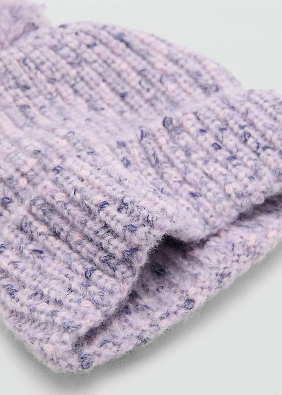 Mottled bobble hat — Lilac